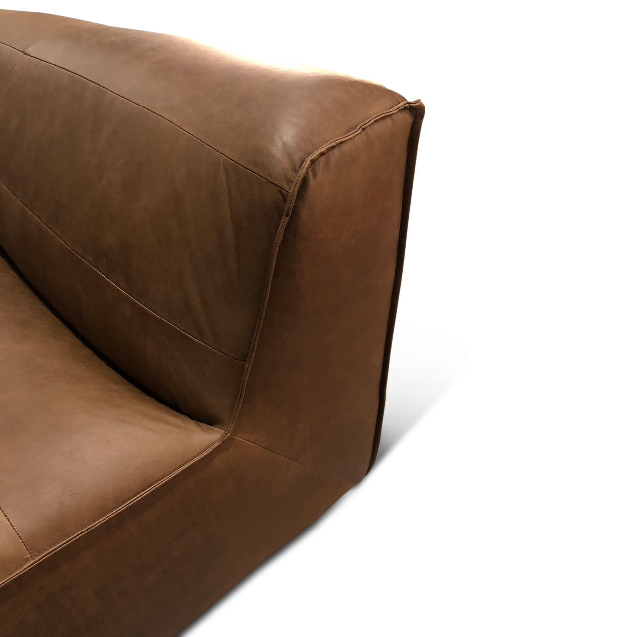 Blayne Armless Sofa in Charme Mocha Leather