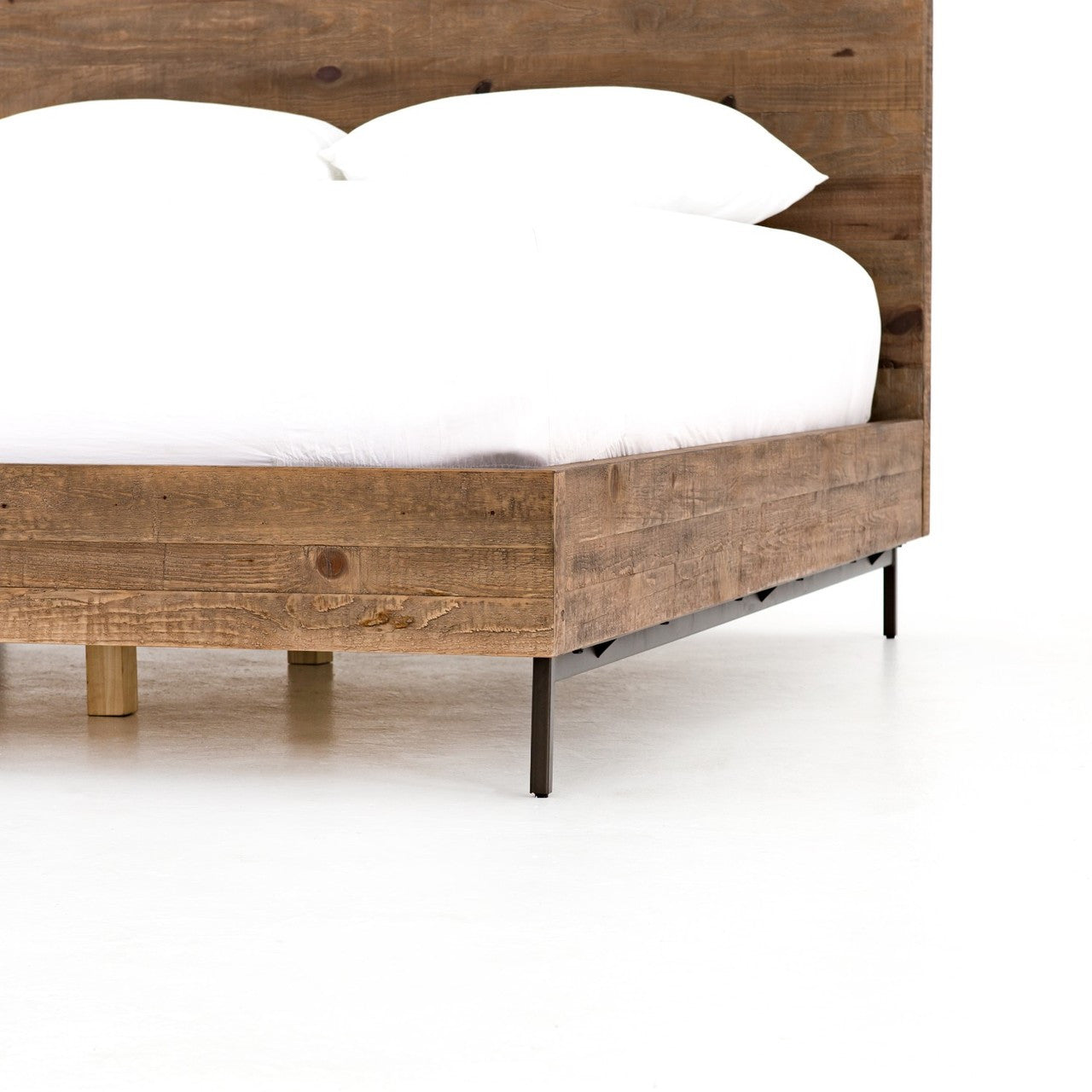 Harlan MOdern Rustic Reclaimed Wood King Platform Bed Frames