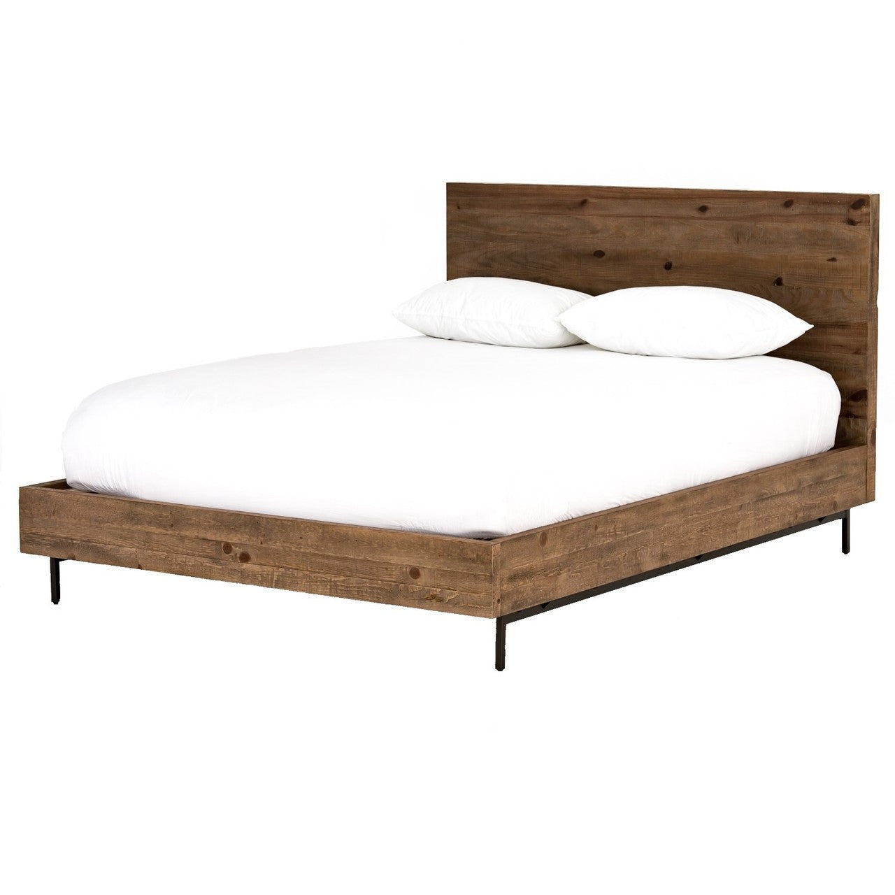 VBAR-073K,HARLAN King BED,Saddle Tan,Reclaimed Pine
