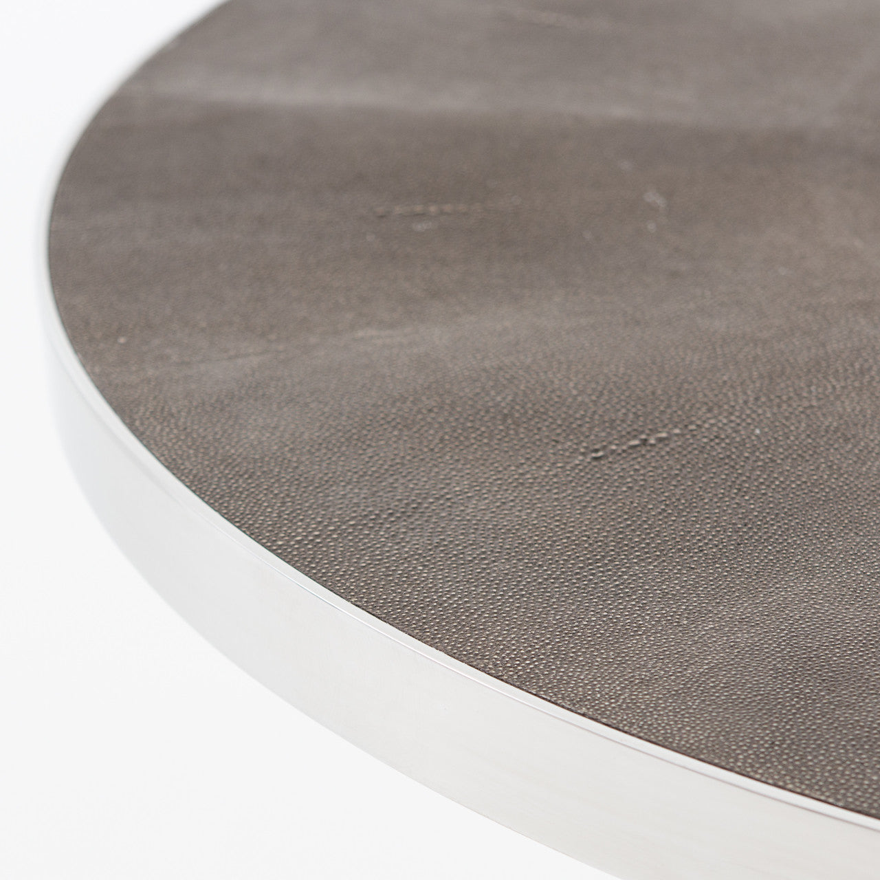 Hollywood Modern Shagreen Round Dining Table - Silver