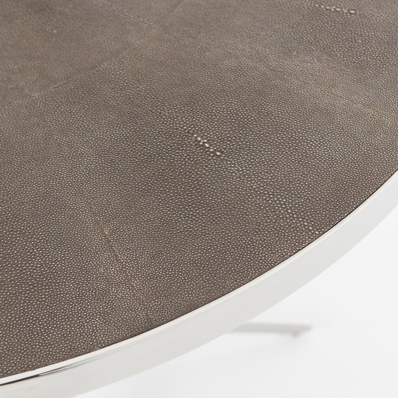 Hollywood Modern Shagreen Round Dining Table - Silver