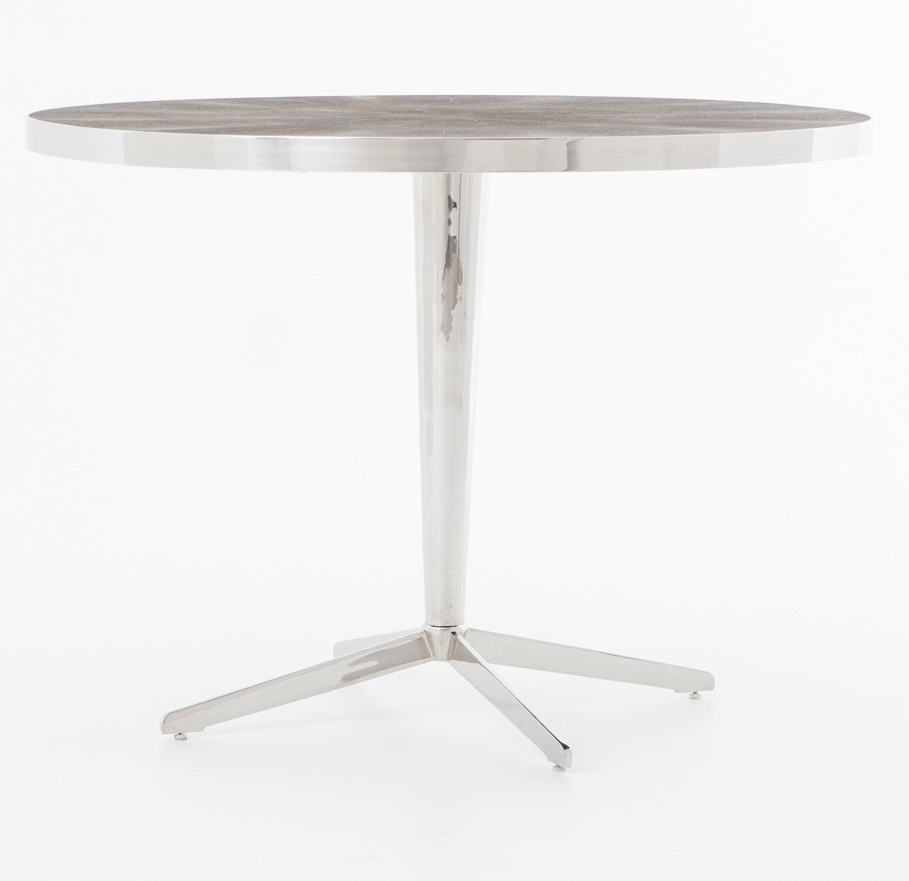 Hollywood Modern Shagreen Round Bistro Table - Silver