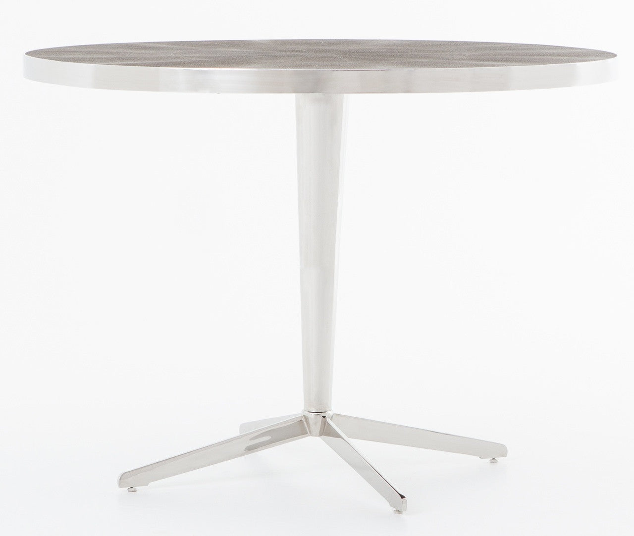 Hollywood Modern Shagreen Round Dining Table - Silver