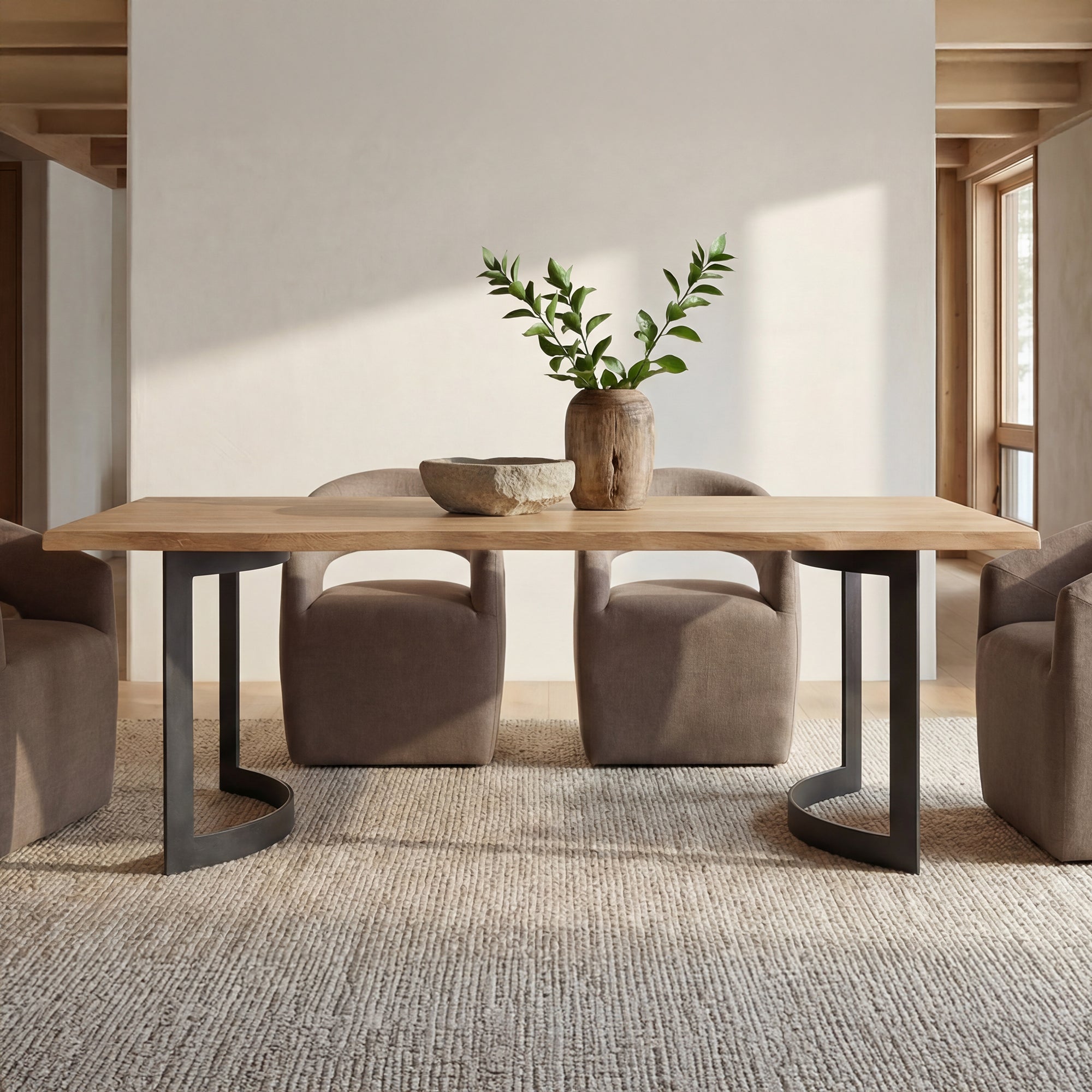 Bent Dining Table Small Oak by Moe's Home Collection - view 2