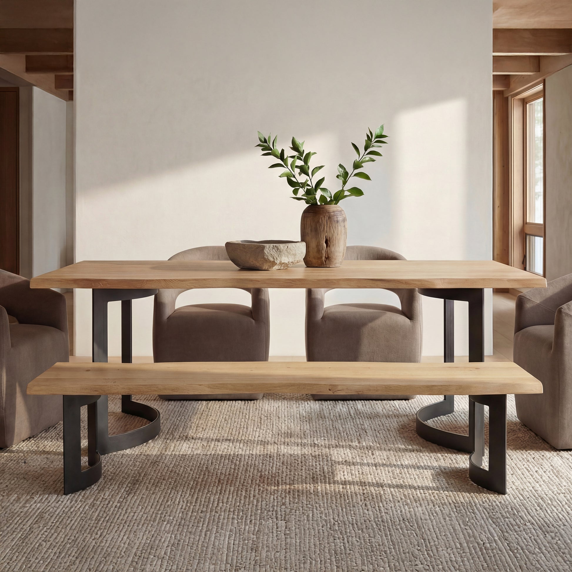 Bent Bench Small Oak by Moe's Home Collection - view 2