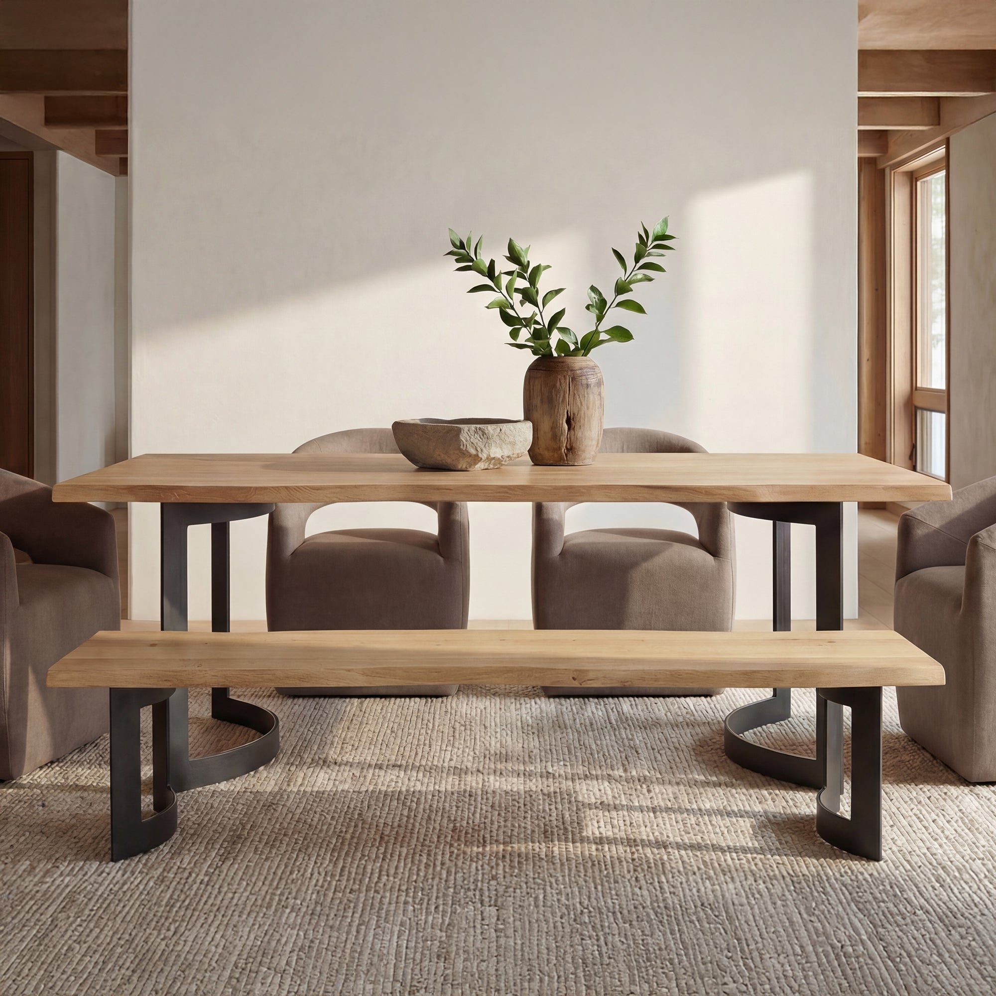 Bent Bench Small Oak by Moe's Home Collection - view 2