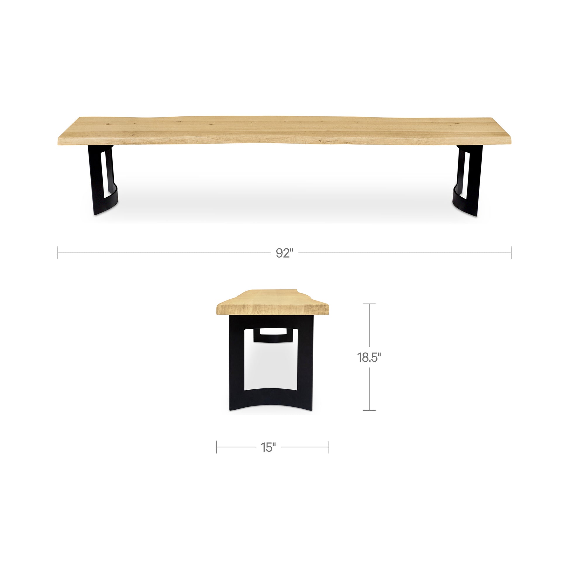 Bent Bench Small Oak by Moe's Home Collection - view 3