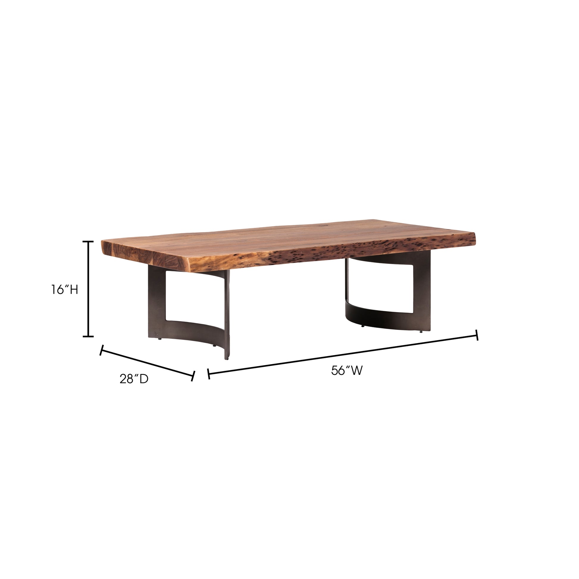 Bent Coffee Table Brown by Moe's Home Collection - view 4