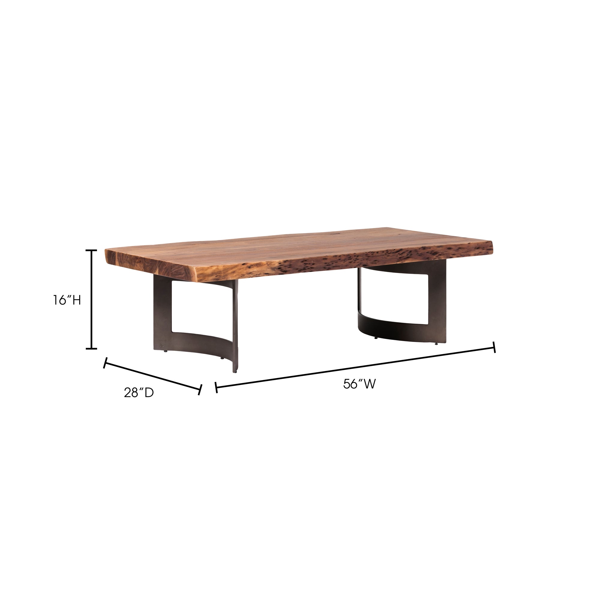 Bent Coffee Table Brown by Moe's Home Collection - view 4