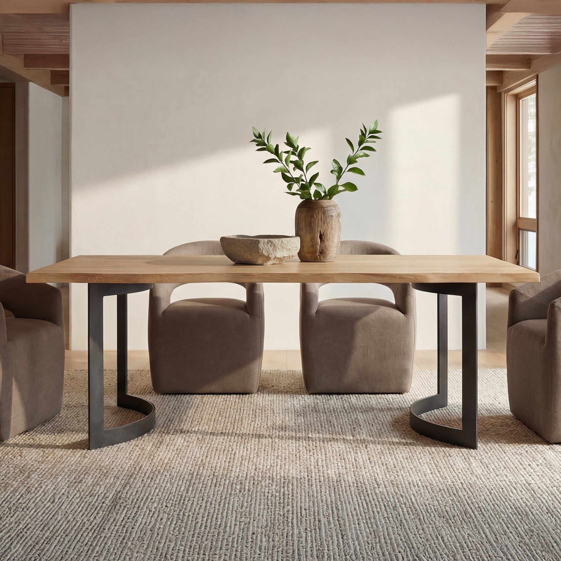 Bent Dining Table Extra Small Oak by Moe's Home Collection - view 2
