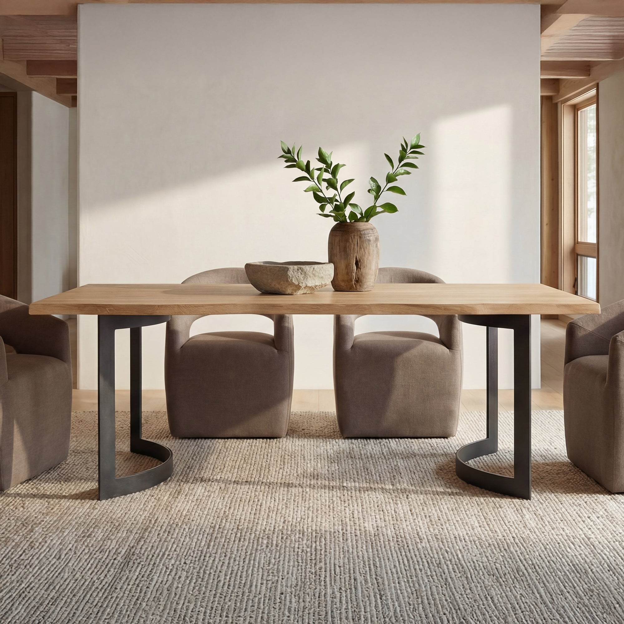 Bent Dining Table Extra Small Oak by Moe's Home Collection - view 2