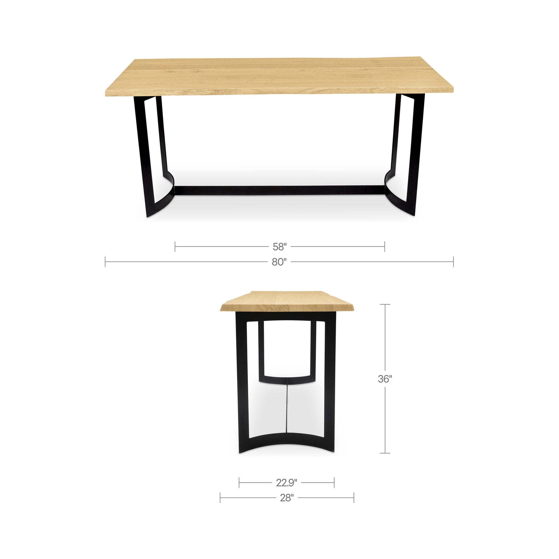 Bent Counter Table Oak by Moe's Home Collection - view 3