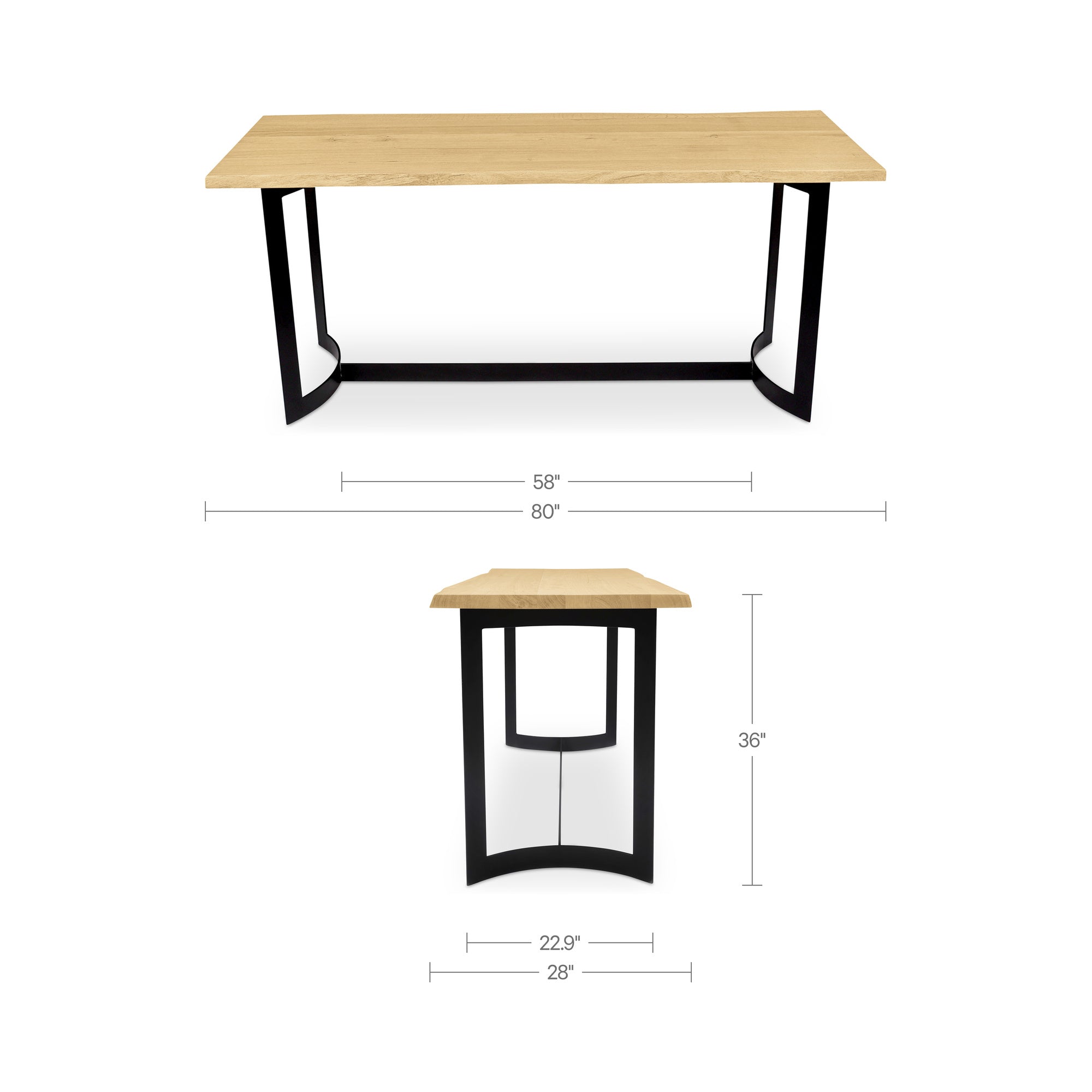 Bent Counter Table Oak by Moe's Home Collection - view 3