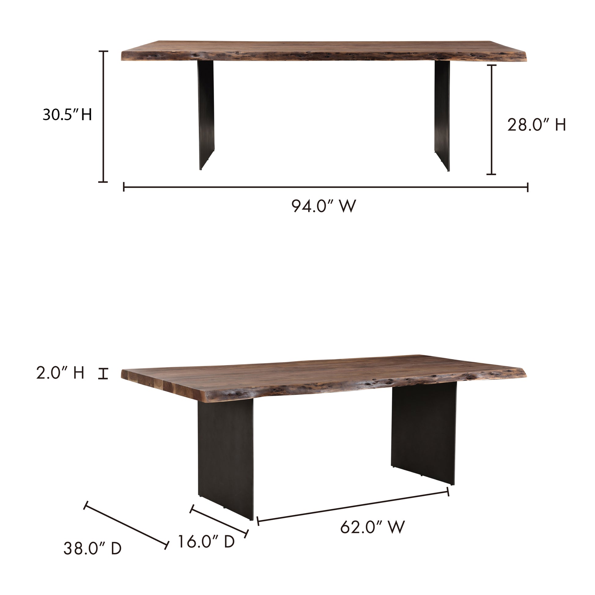 Howell Dining Table Natural by Moe's Home Collection - view 4