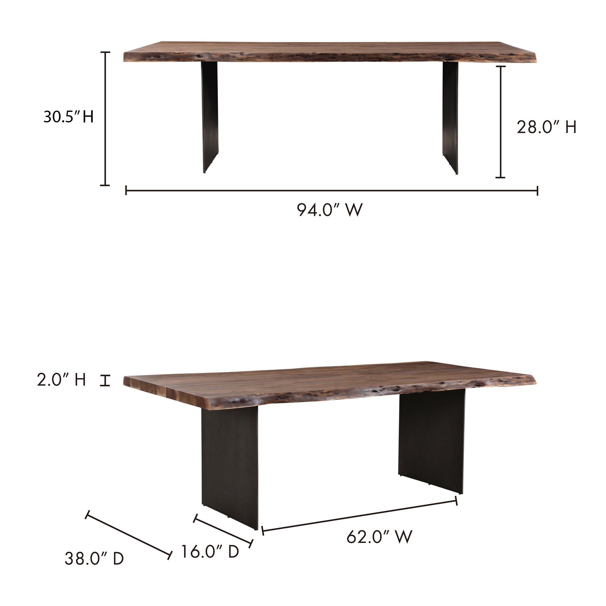 Howell Dining Table Natural by Moe's Home Collection - view 4