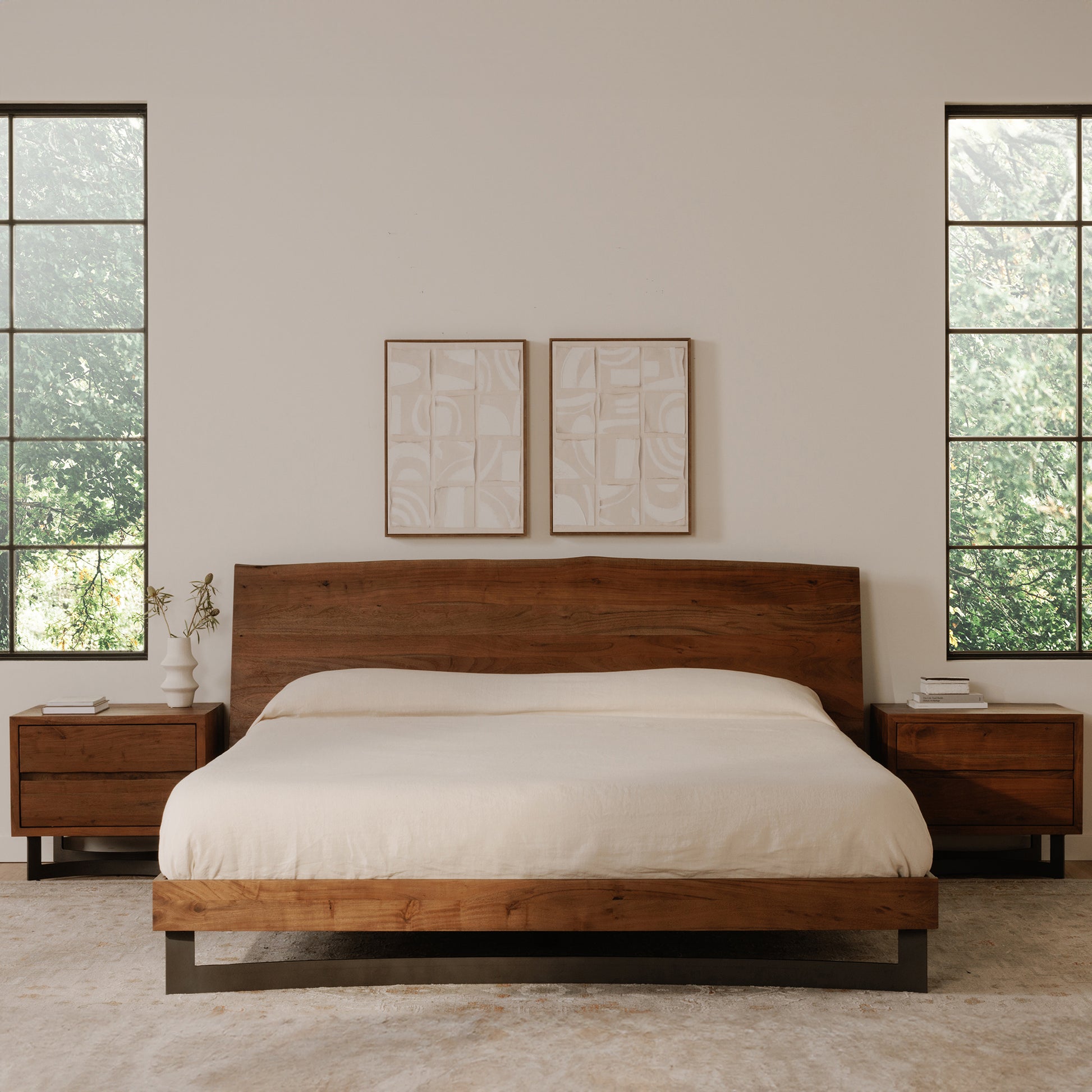 Bent Queen Size Bed Brown by Moe's Home Collection - view 4