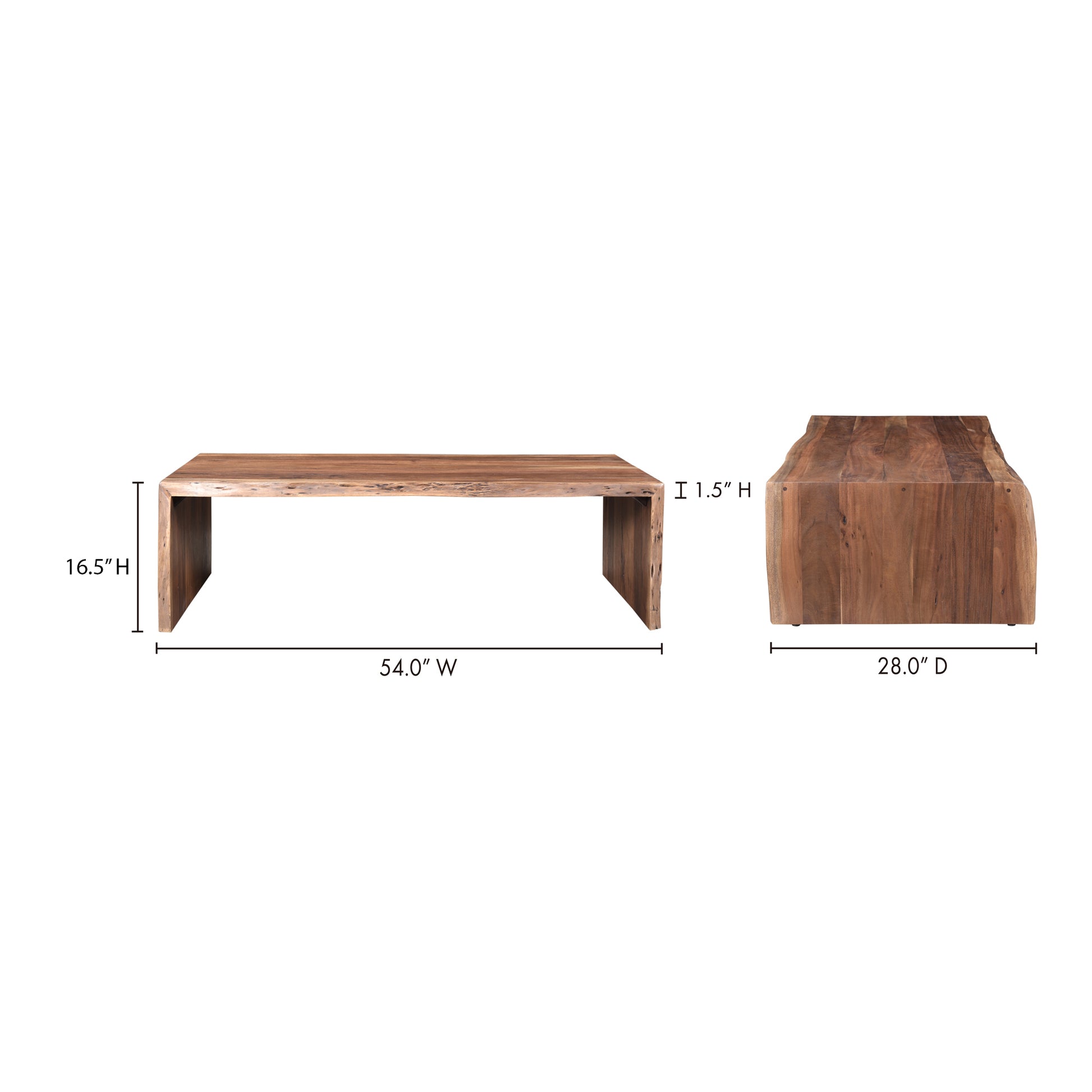Tyrell Coffee Table Natural Brown by Moe's Home Collection - view 11