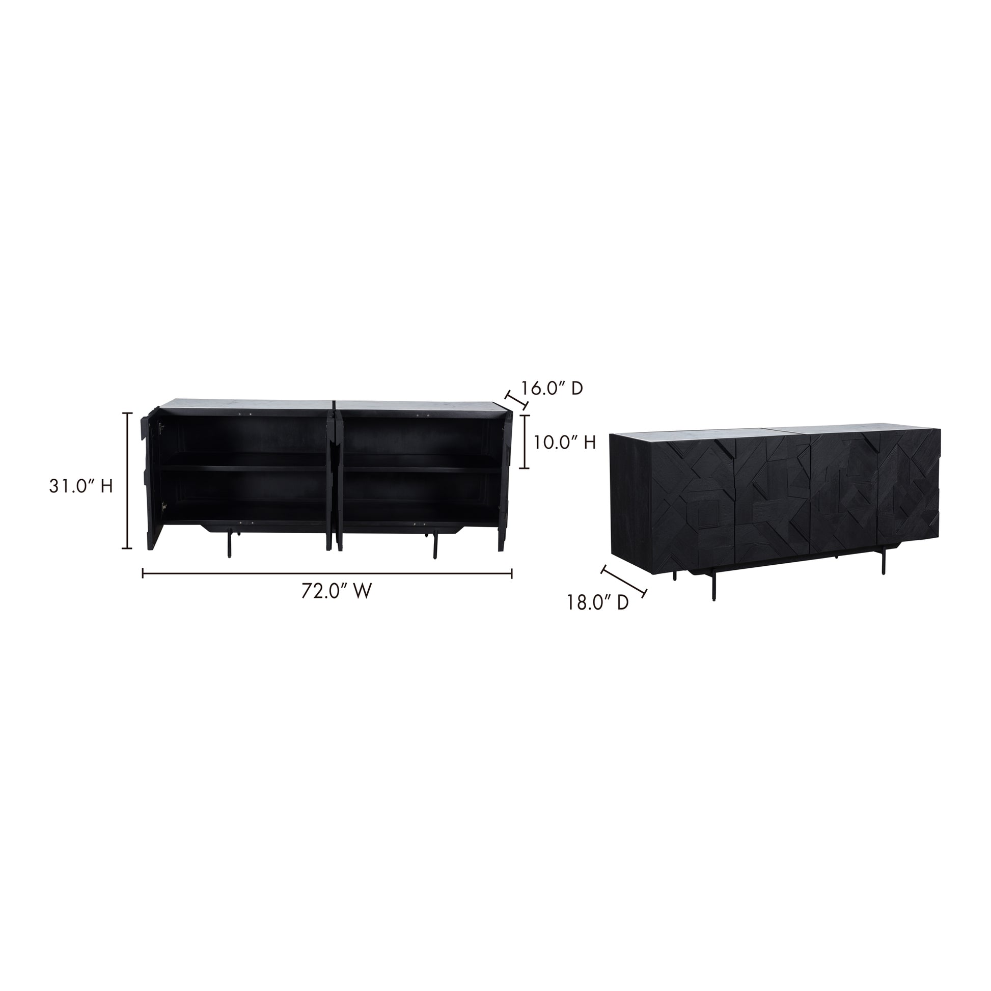 Kattan Sideboard Black by Moe's Home Collection - view 5