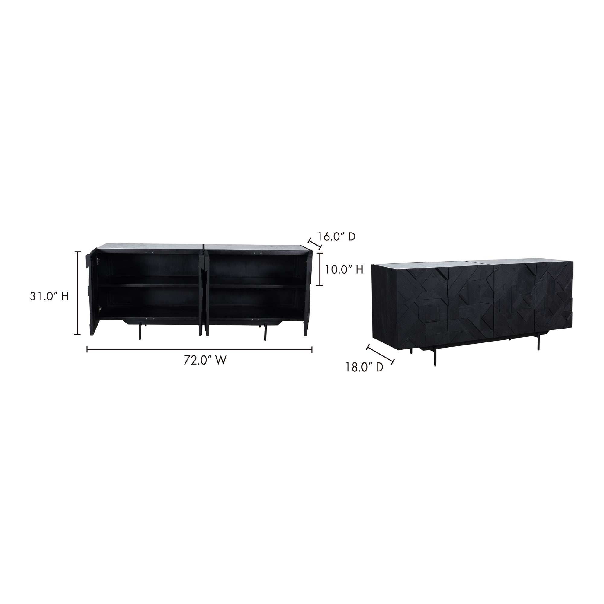 Kattan Sideboard Black by Moe's Home Collection - view 5
