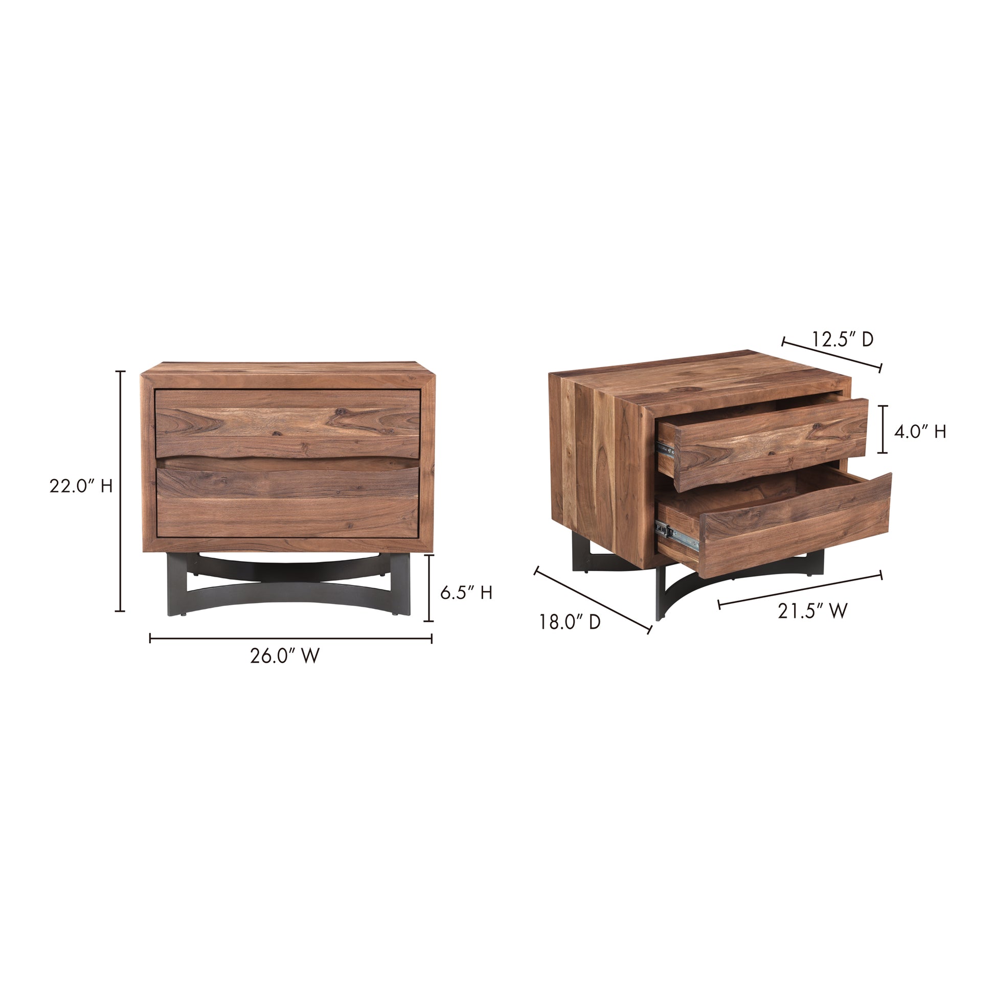 Bent Nightstand Brown by Moe's Home Collection - view 4
