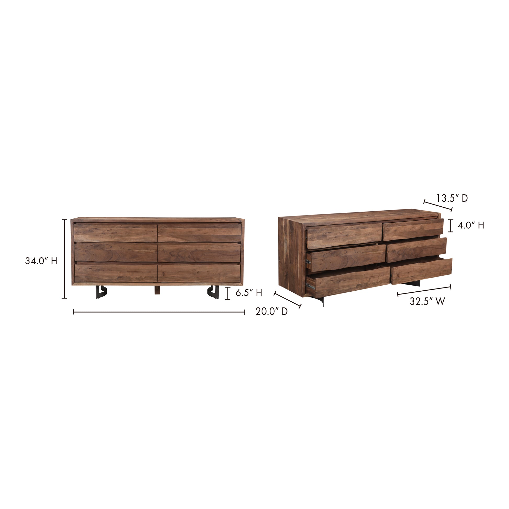 Bent Dresser Brown by Moe's Home Collection - view 5