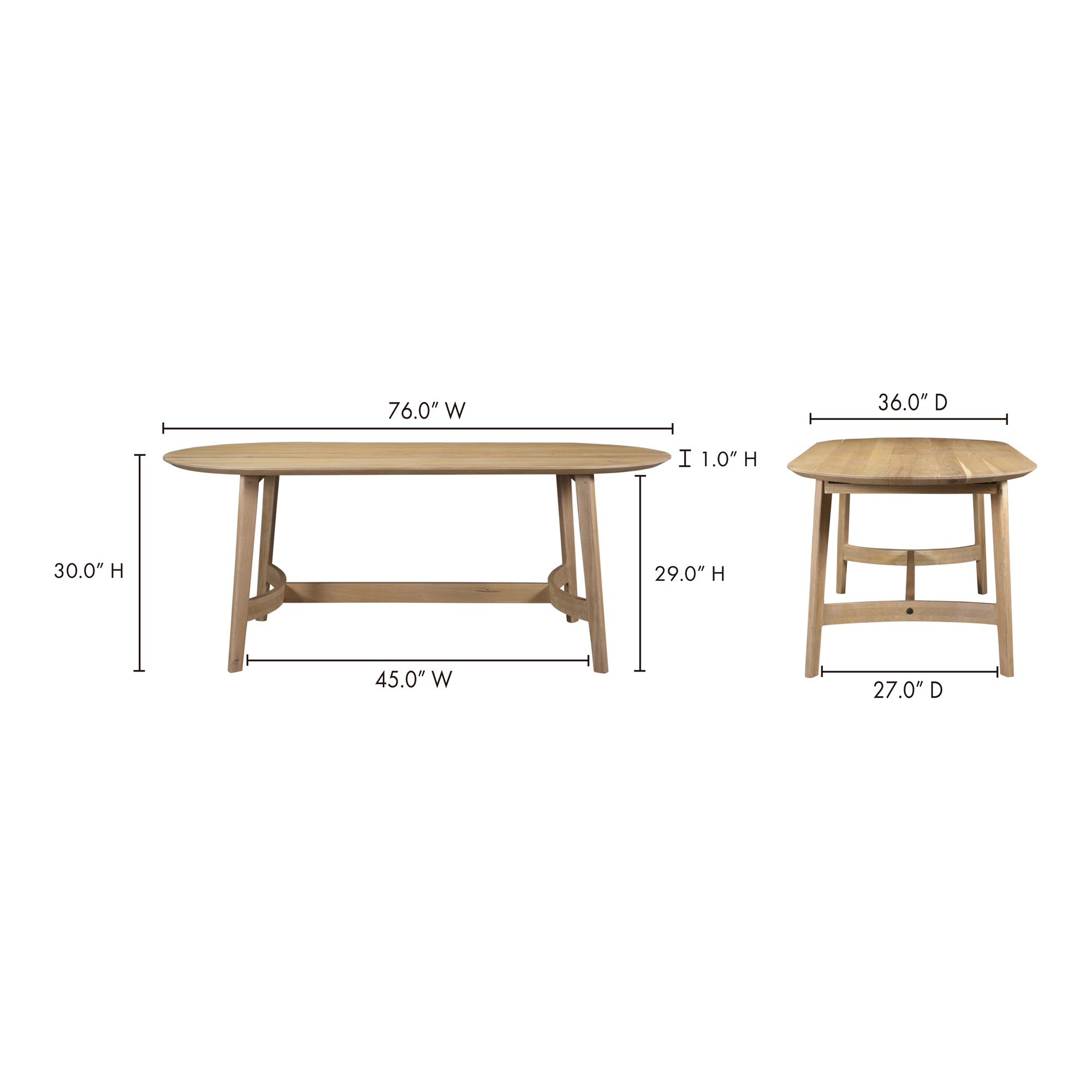 Trie Small Dining Table Natural by Moe's Home Collection - view 6