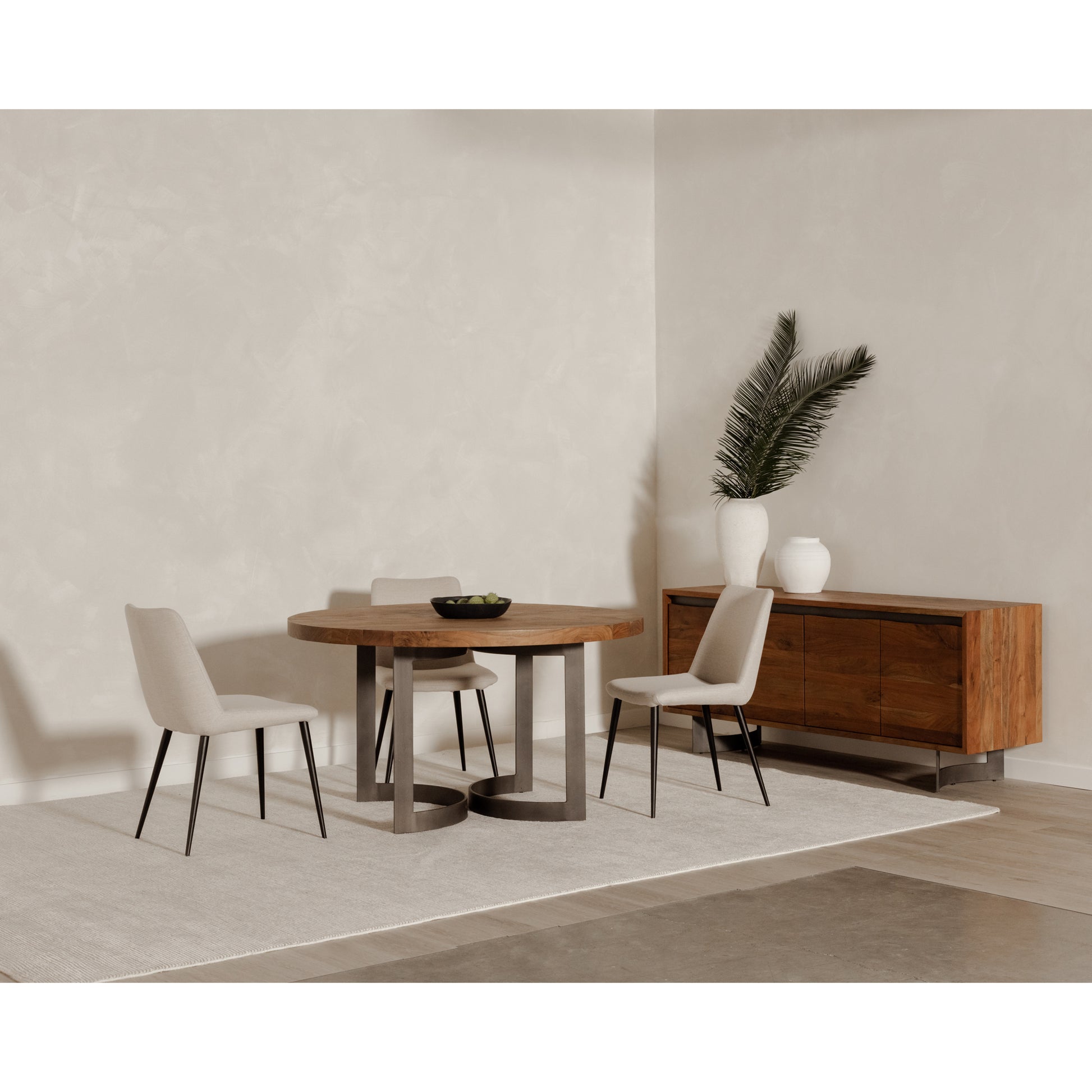 Bent Round Dining Table 54In Brown by Moe's Home Collection - view 4