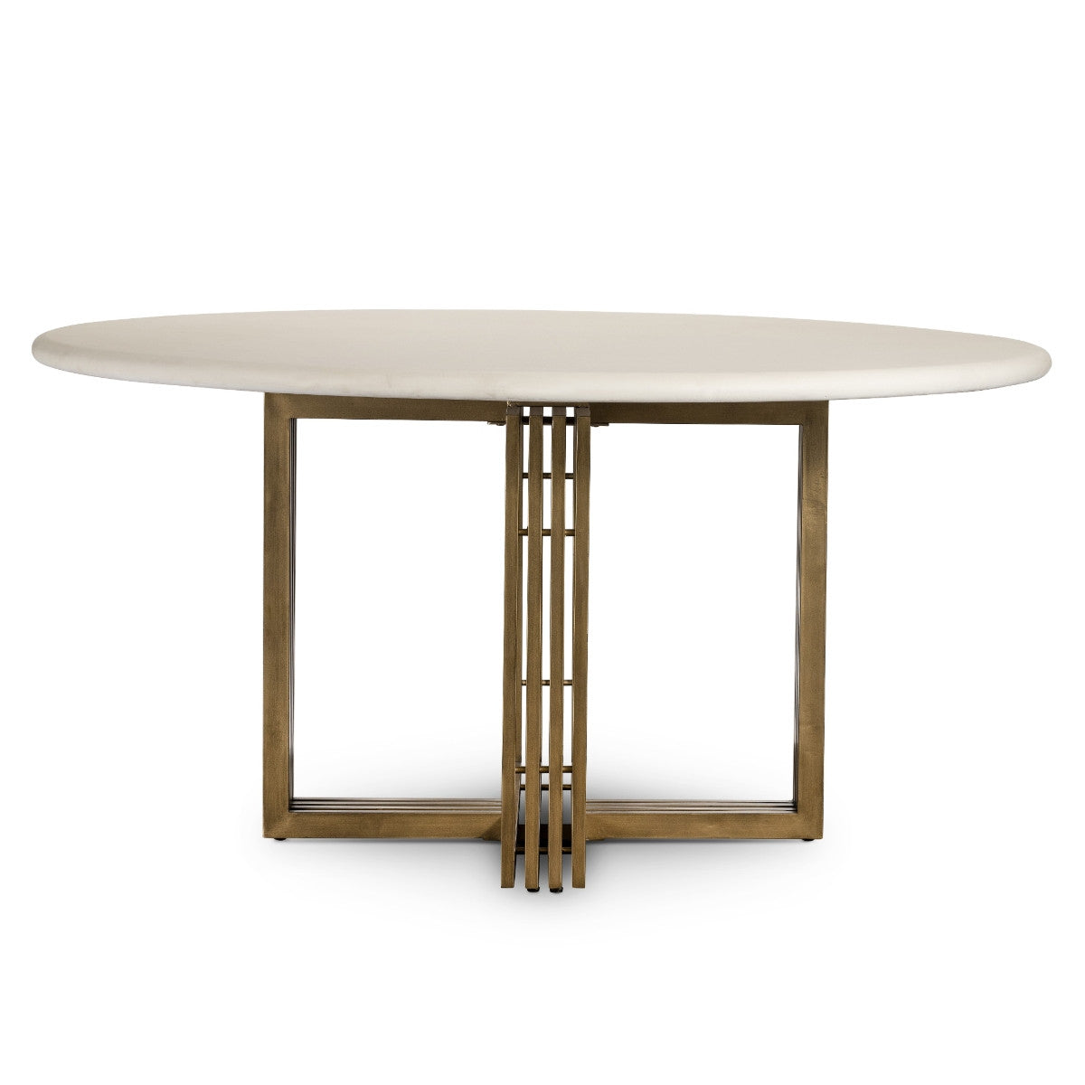 Mia Brass Leg Concrete Top Round Dining Table 60",VEVR-047