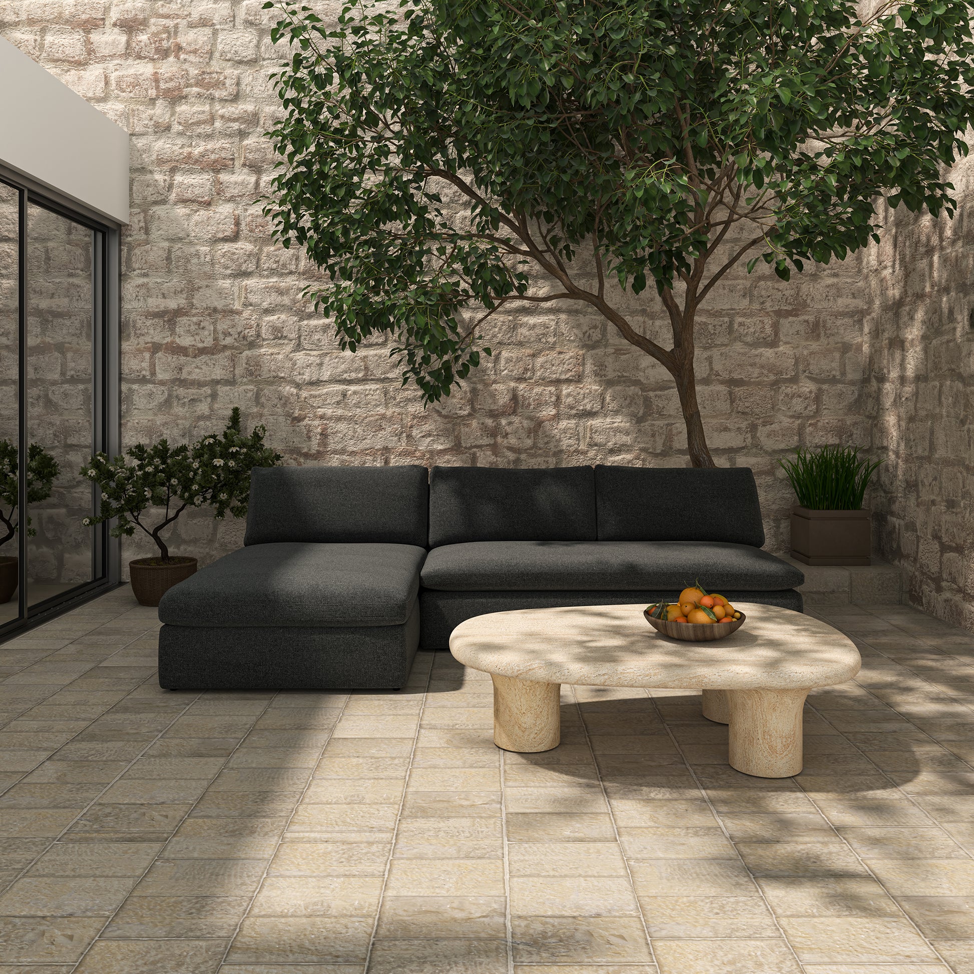 Warby Outdoor Coffee Table beige by Moe's Home Collection - view 6