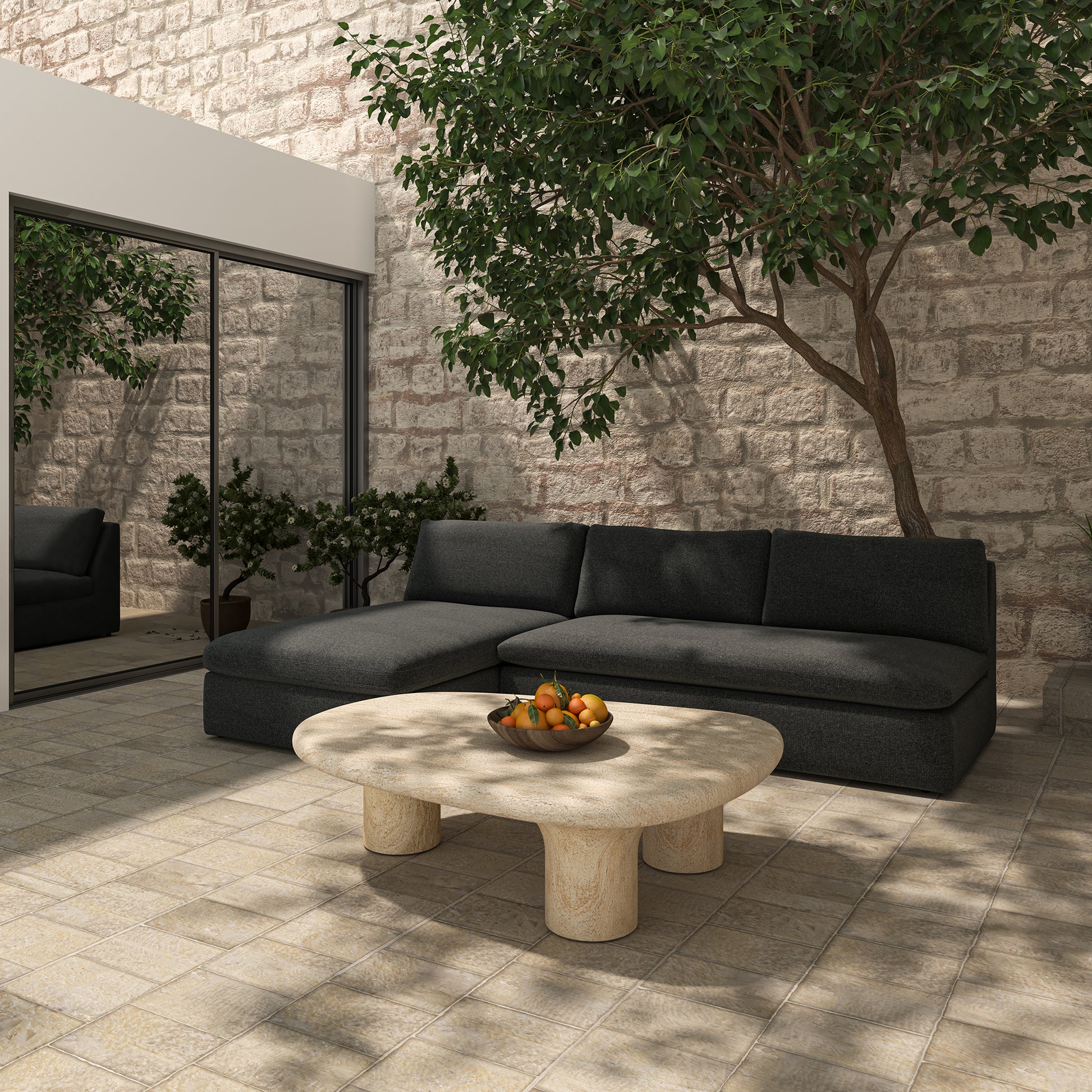 Warby Outdoor Coffee Table beige by Moe's Home Collection - view 7