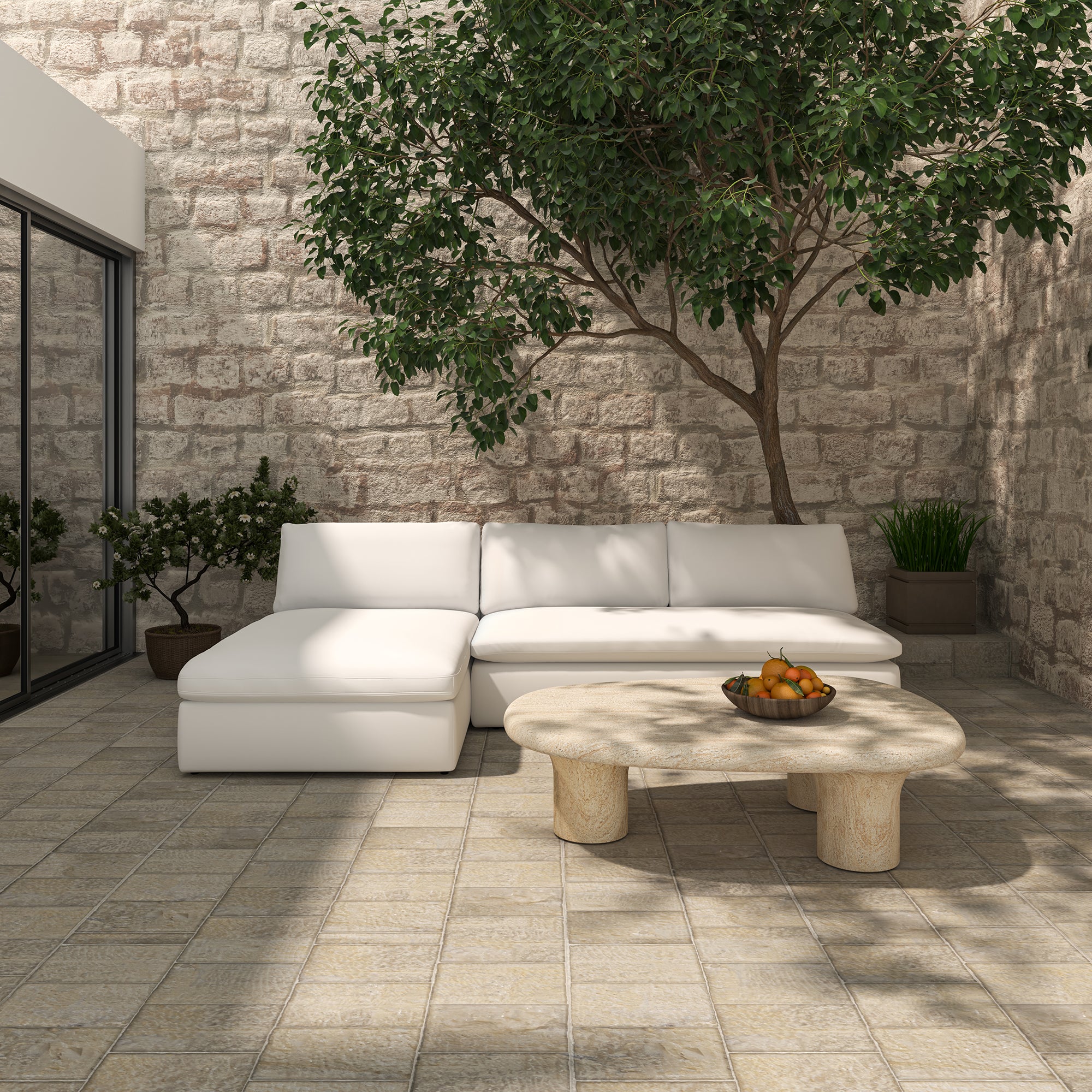 Warby Outdoor Coffee Table beige by Moe's Home Collection - view 8