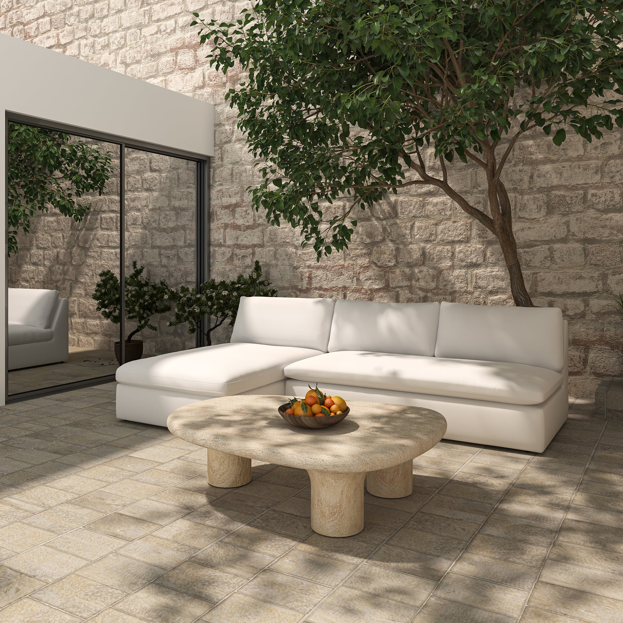 Warby Outdoor Coffee Table beige by Moe's Home Collection - view 10