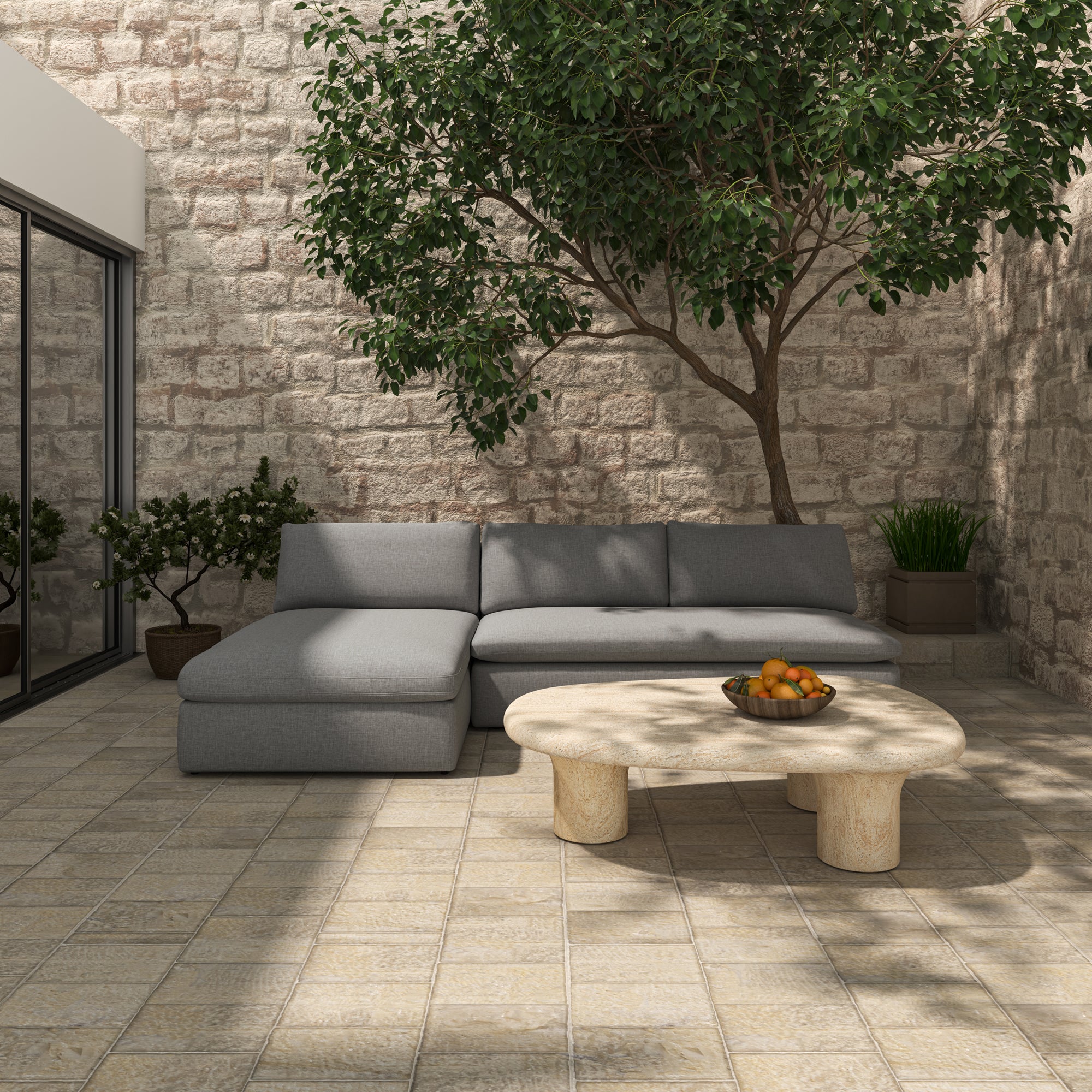 Warby Outdoor Coffee Table beige by Moe's Home Collection - view 11