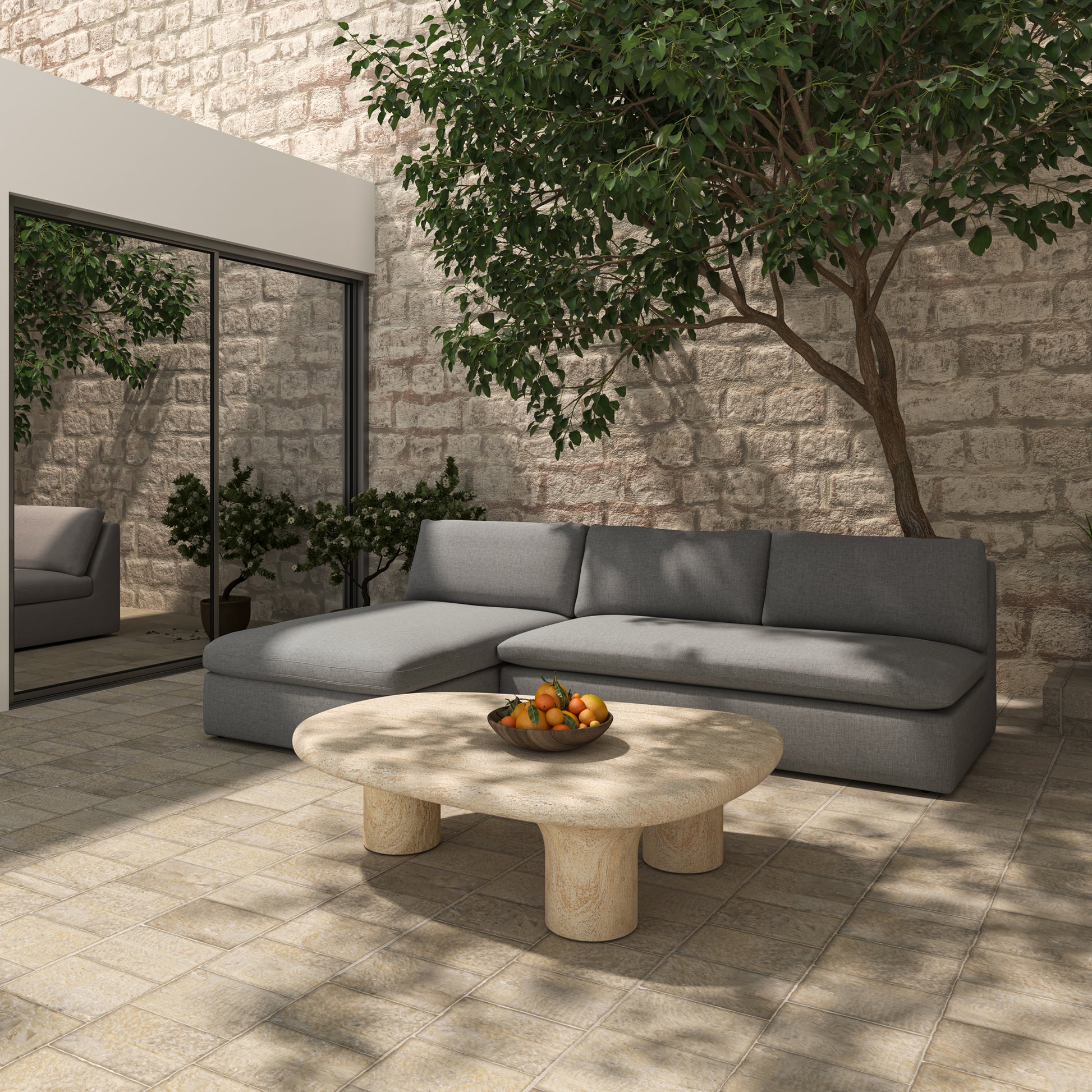 Warby Outdoor Coffee Table beige by Moe's Home Collection - view 12