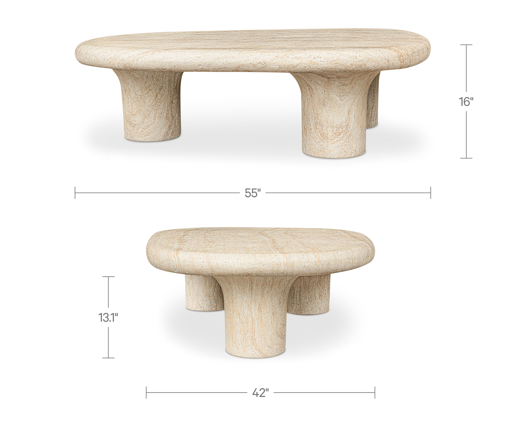 Warby Outdoor Coffee Table beige by Moe's Home Collection - view 9
