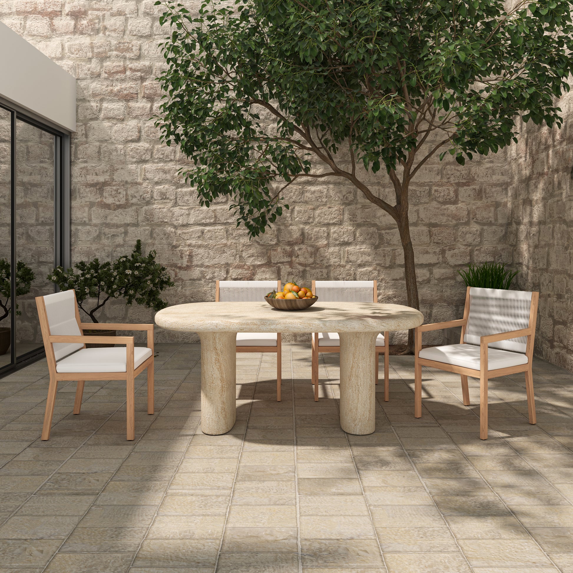 Warby Outdoor Dining Table Beige by Moe's Home Collection - view 7