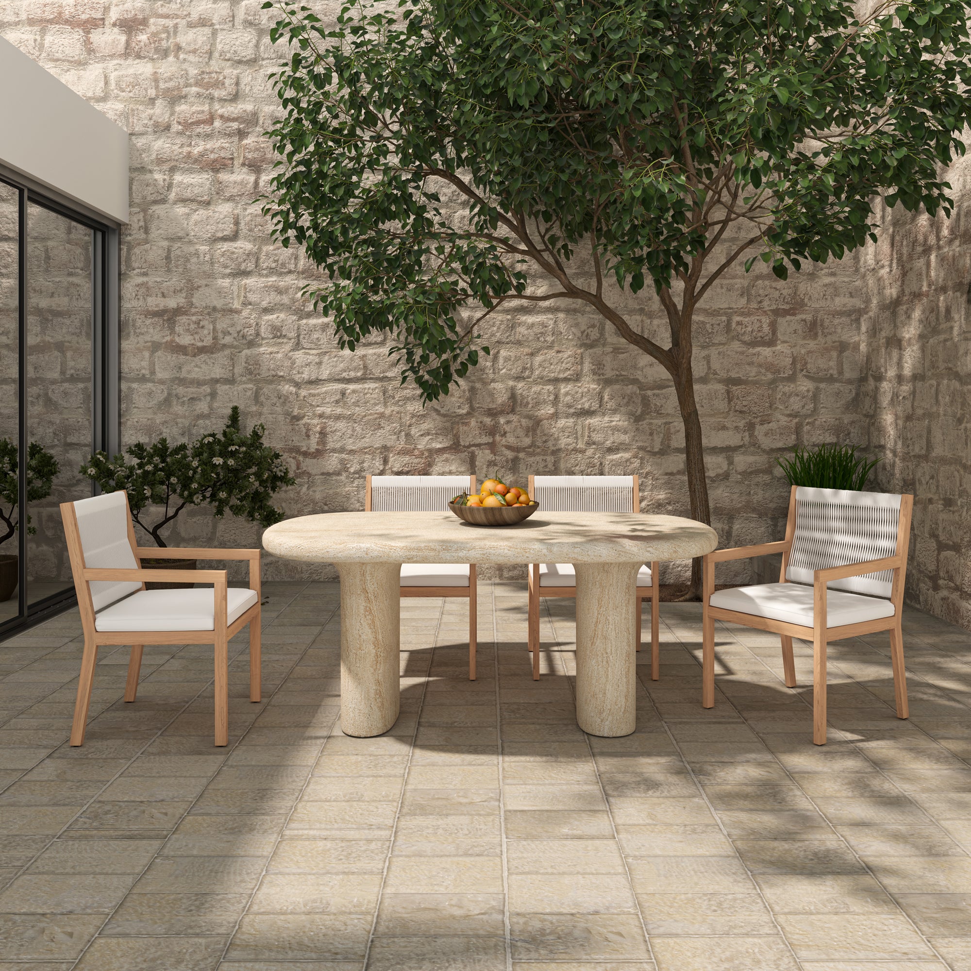 Warby Outdoor Dining Table Beige by Moe's Home Collection - view 7