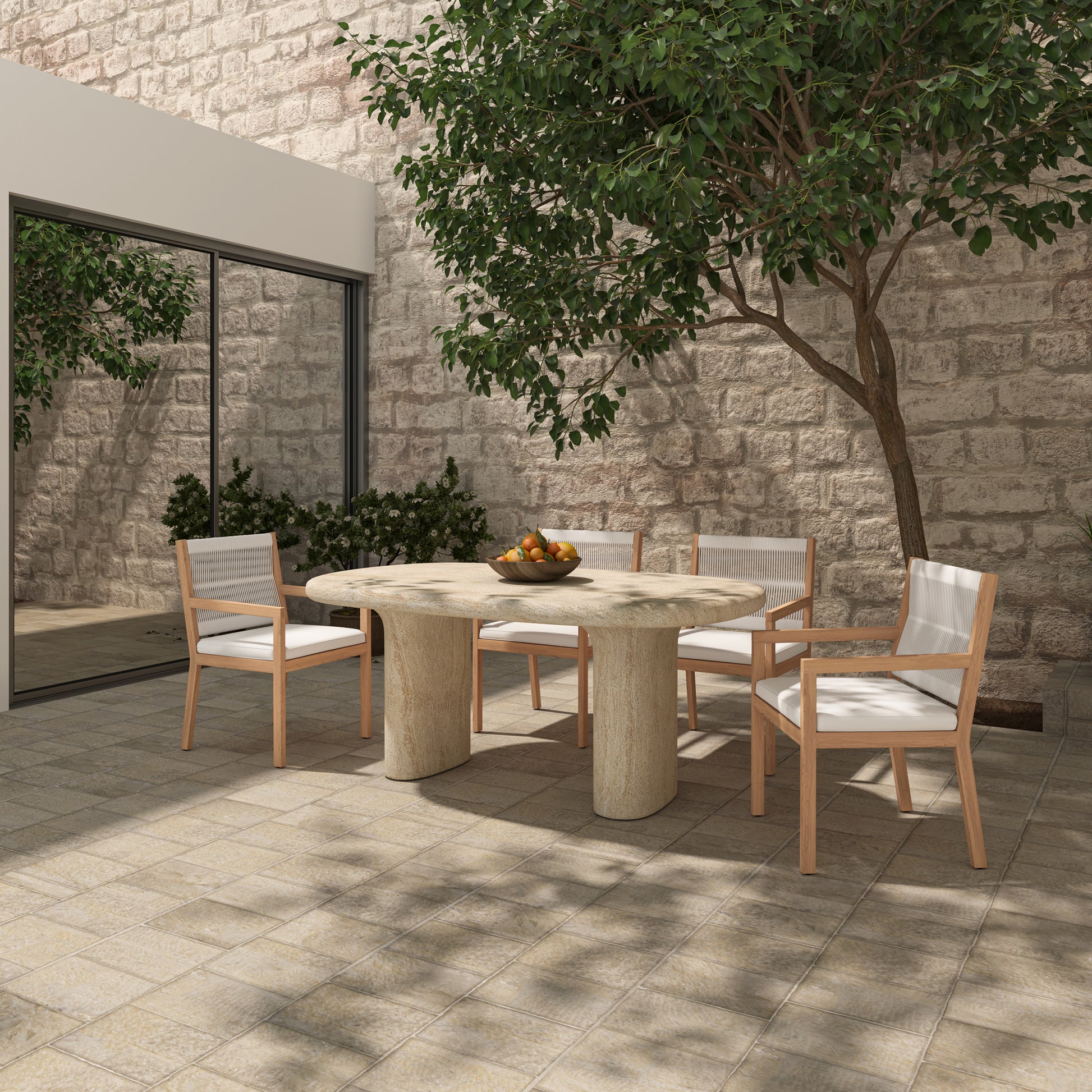 Warby Outdoor Dining Table Beige by Moe's Home Collection - view 8