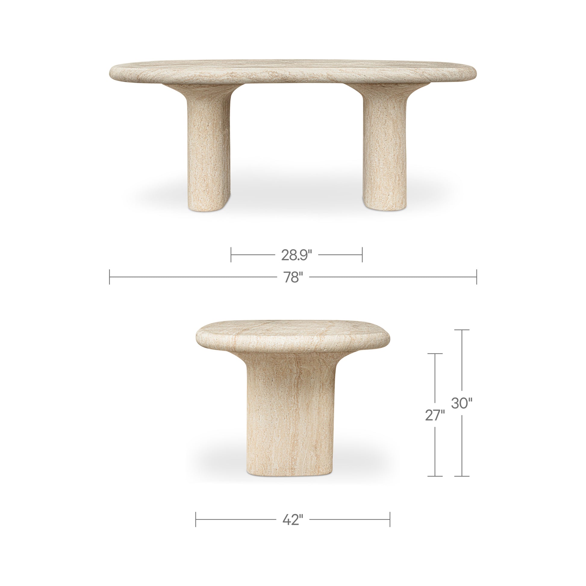 Warby Outdoor Dining Table Beige by Moe's Home Collection - view 9