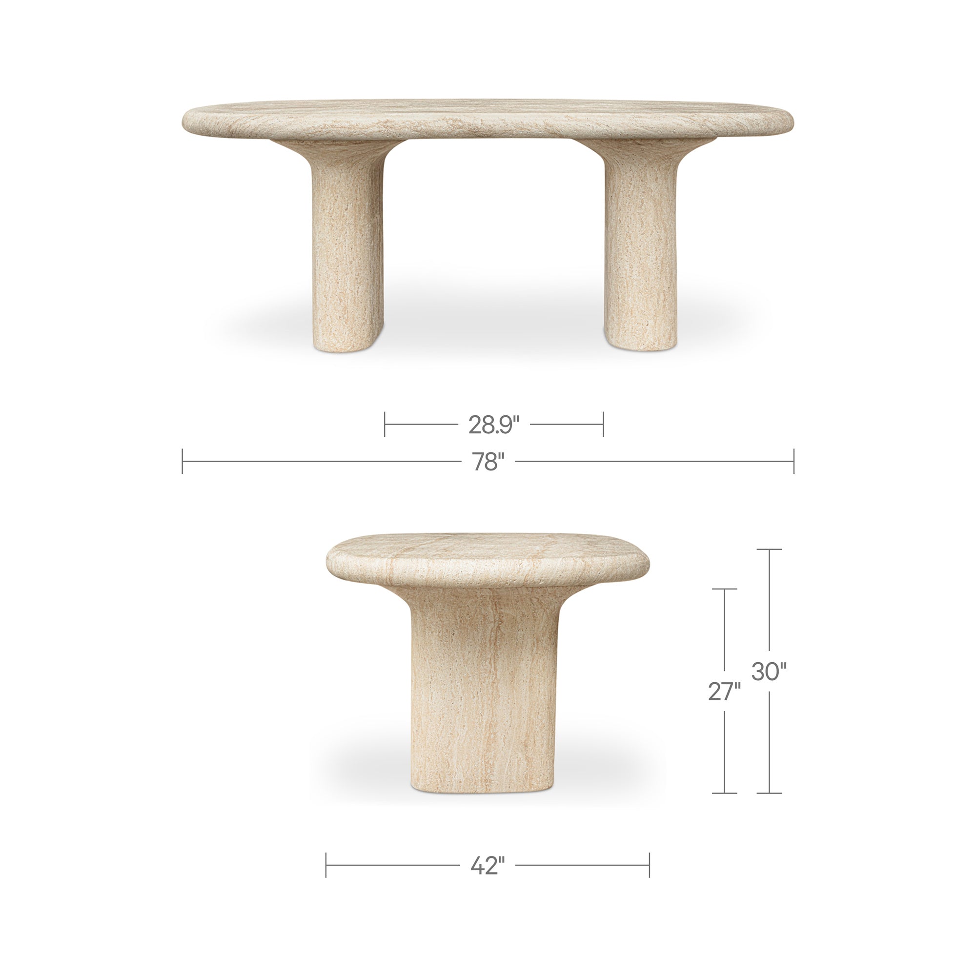 Warby Outdoor Dining Table Beige by Moe's Home Collection - view 9