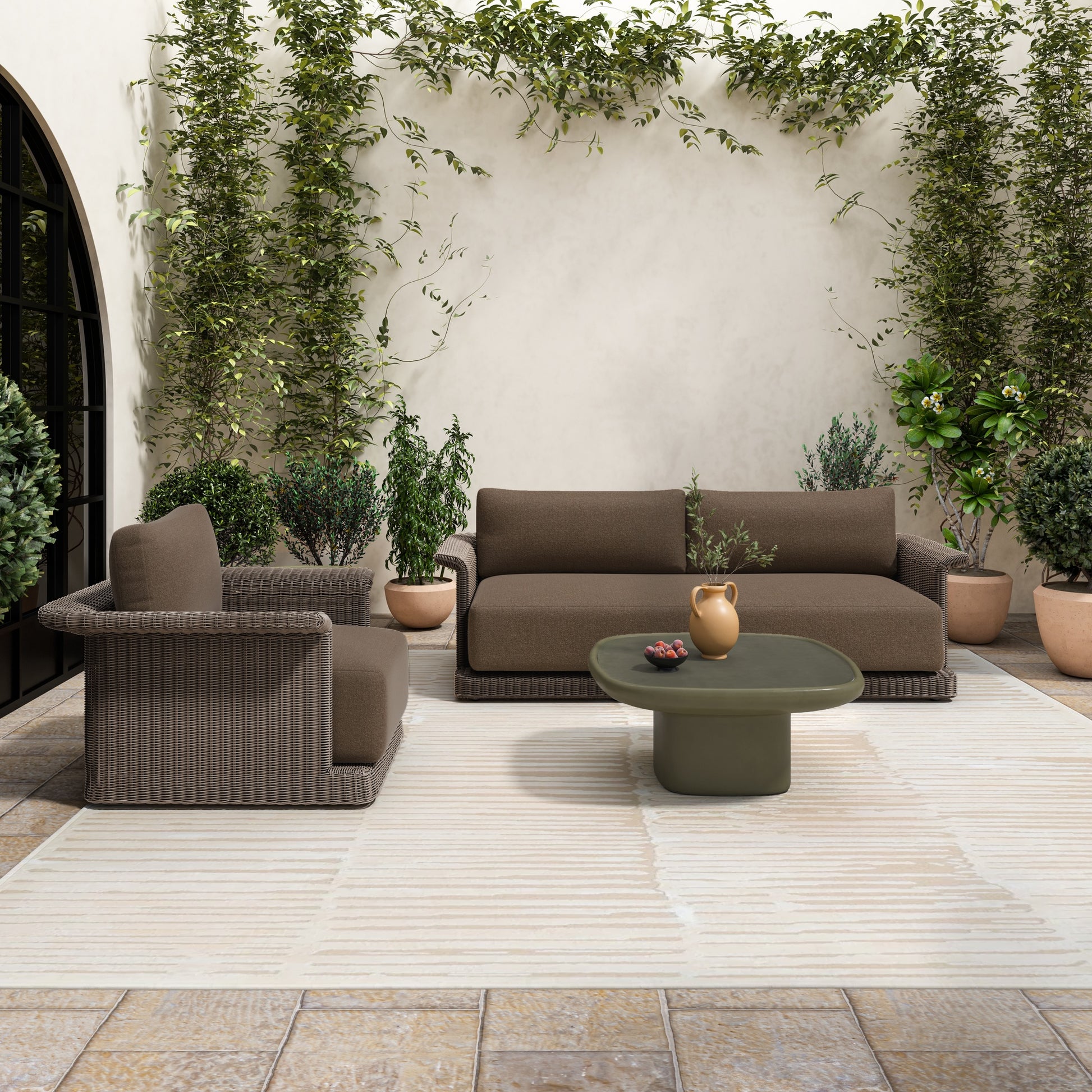 Manon Outdoor Coffee Table Deep Green by Moe's Home Collection - view 3