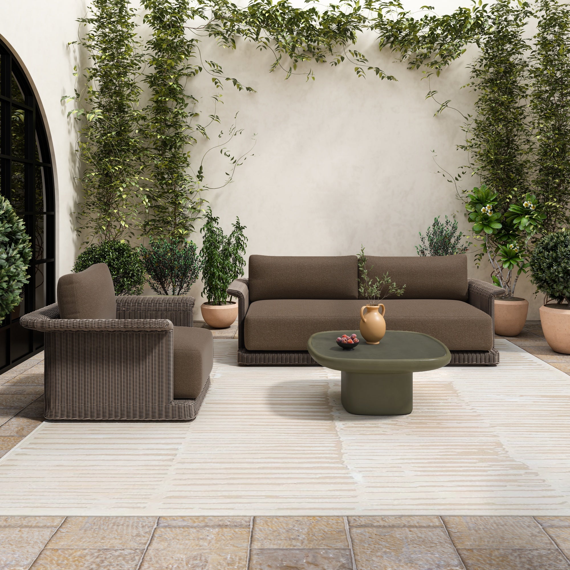 Manon Outdoor Coffee Table Deep Green by Moe's Home Collection - view 3