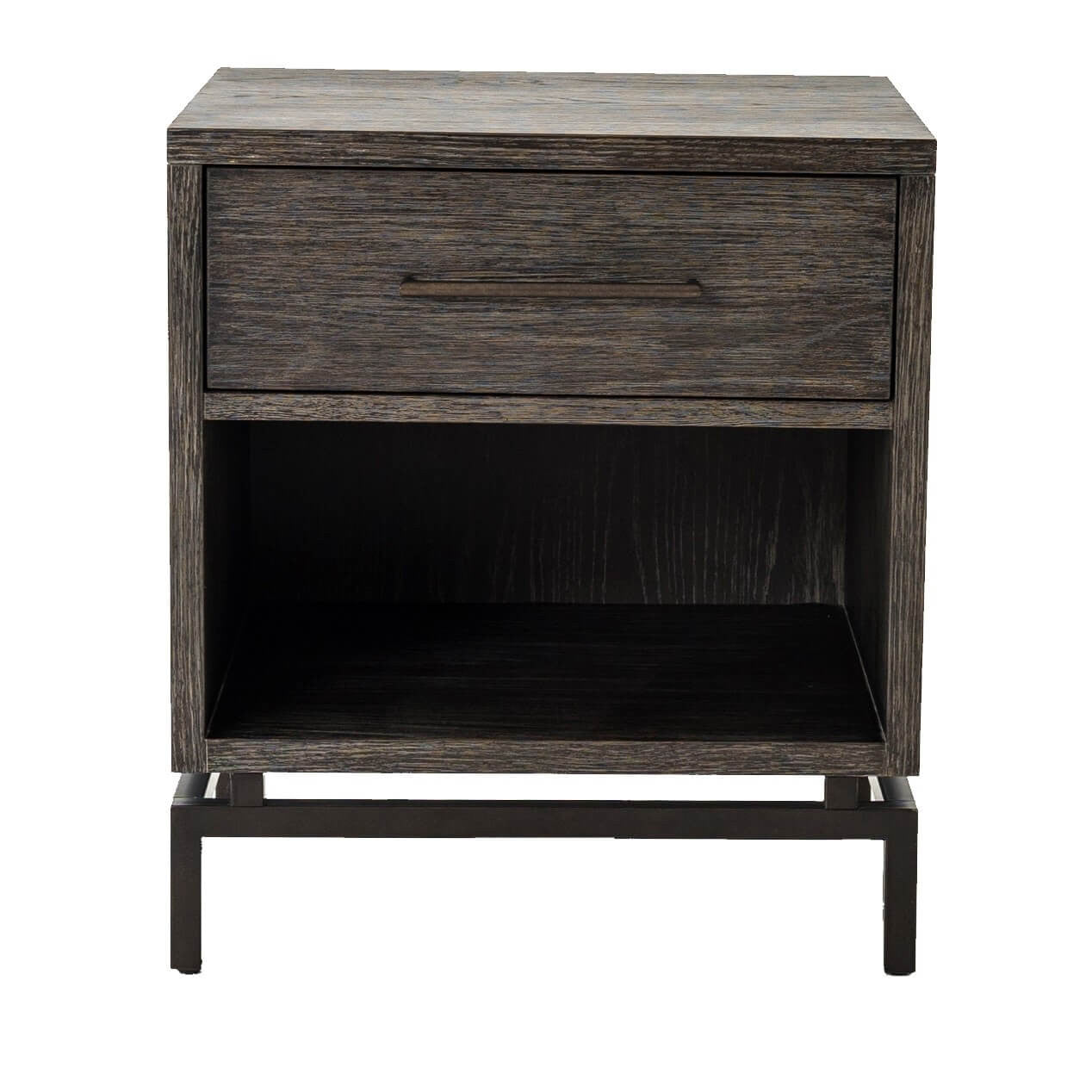 Alexa Industrial Modern Iron & Oak Nightstands