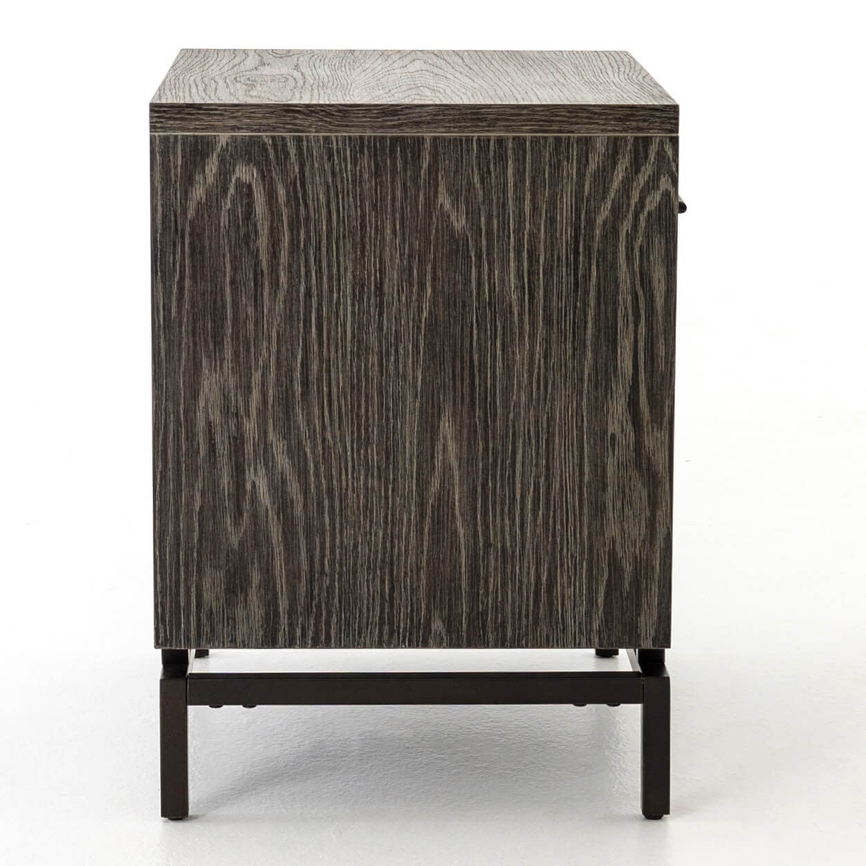 Alexa Industrial Modern Iron & Oak 1 Drawer Nightstands