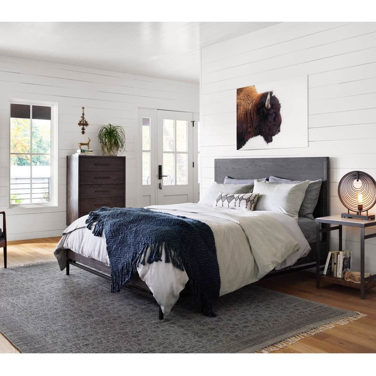 Alexa Industrial Modern Iron & Oak Nightstand