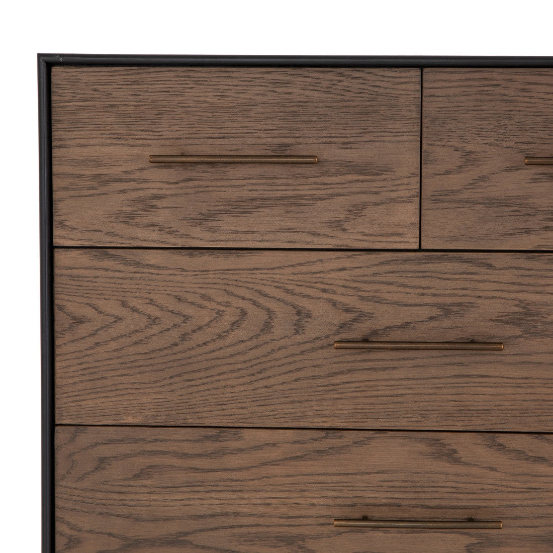 August Modern Black Oak 6 Drawers Tall Dresser