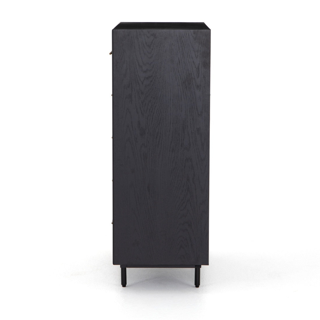 August Modern Black Oak 6 Drawers Tall Dresser