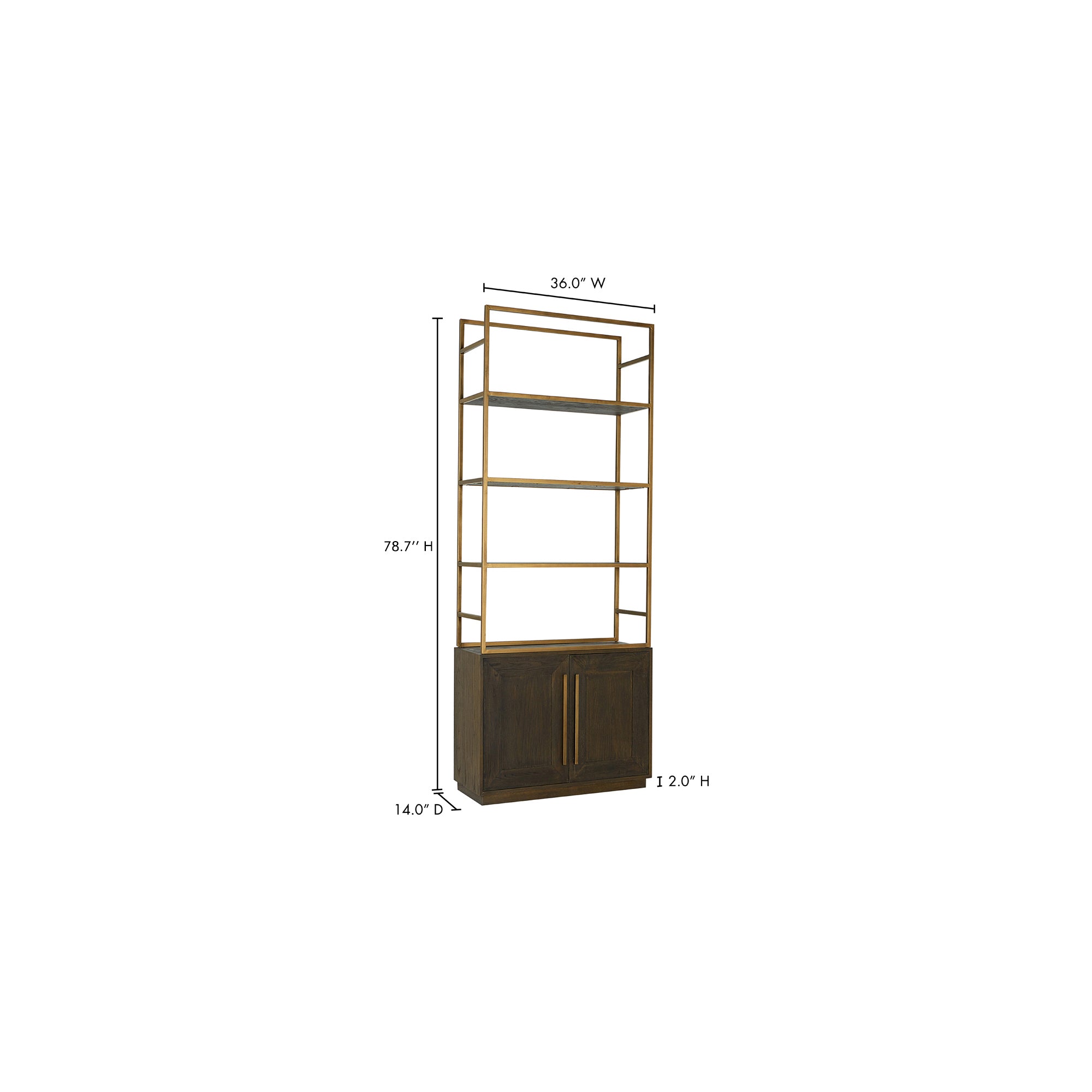 Elliot Bookshelf Brown by Moe's Home Collection - view 3