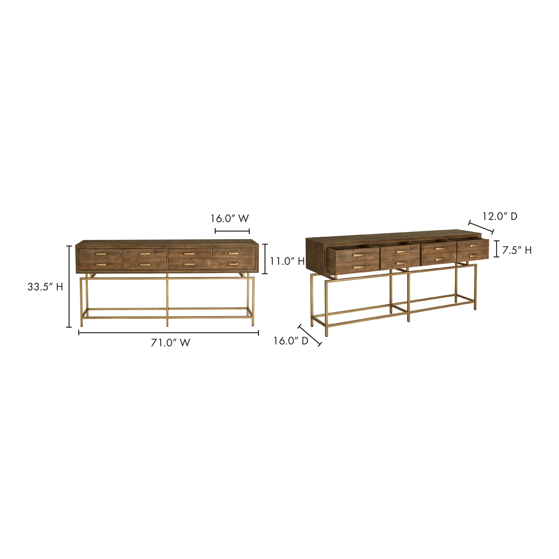 Annecy Console Table Natural by Moe's Home Collection - view 8