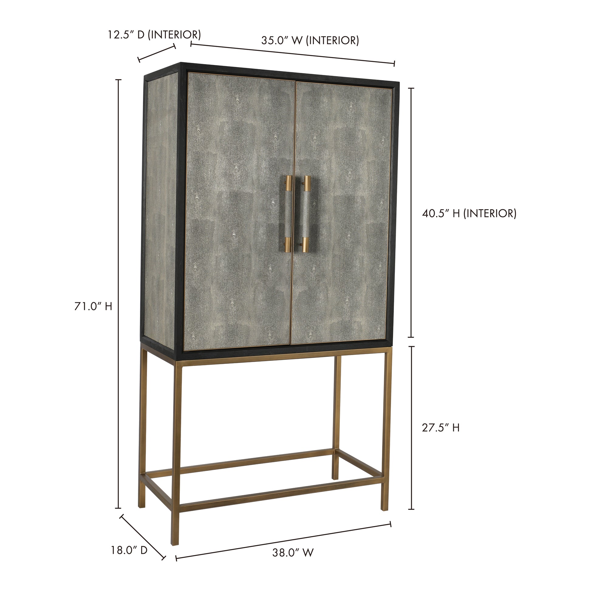 Mako Bar Cabinet Grey by Moe's Home Collection - view 4